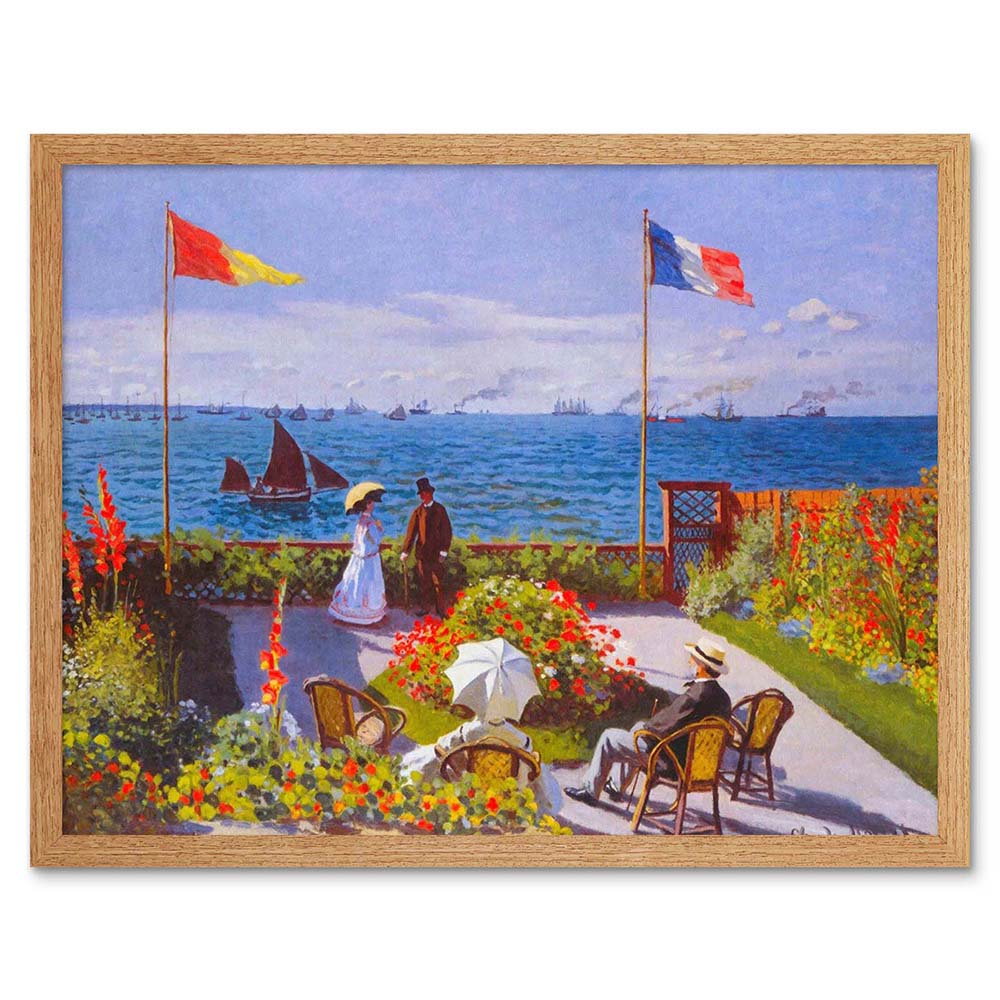 Claude Monet Garden At Sainte Adresse Master Painting 12X16 Inch