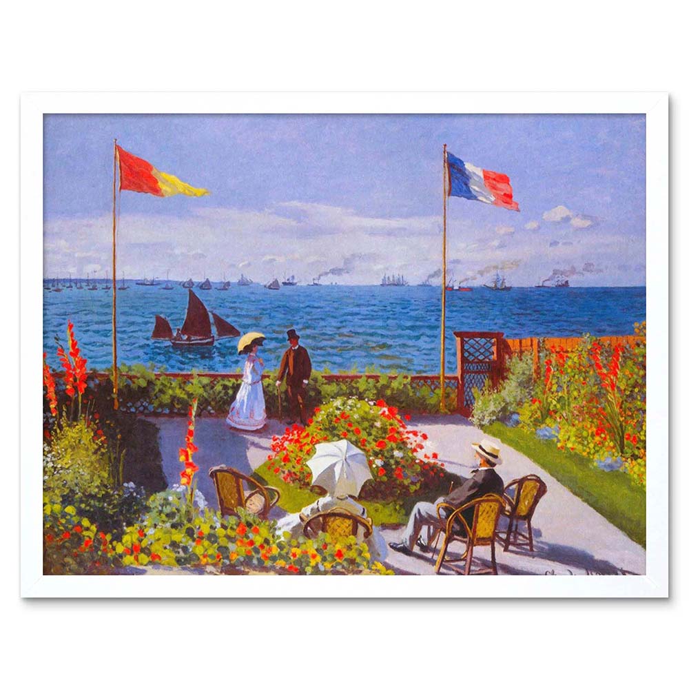 Claude Monet Garden At Sainte Adresse Master Painting 12X16 Inch