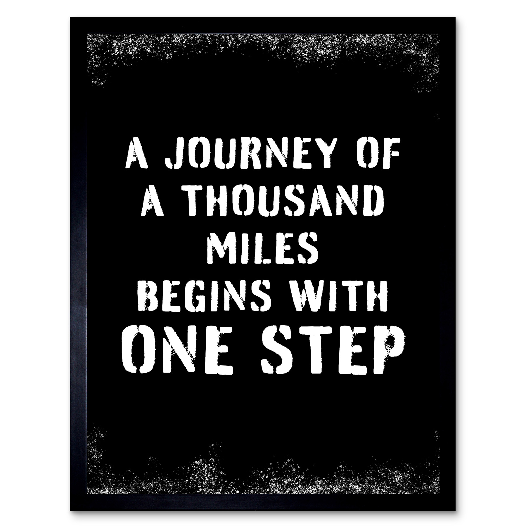 Journey Thousand Miles Begins With One Step Inspiration Framed Art Print 12x16