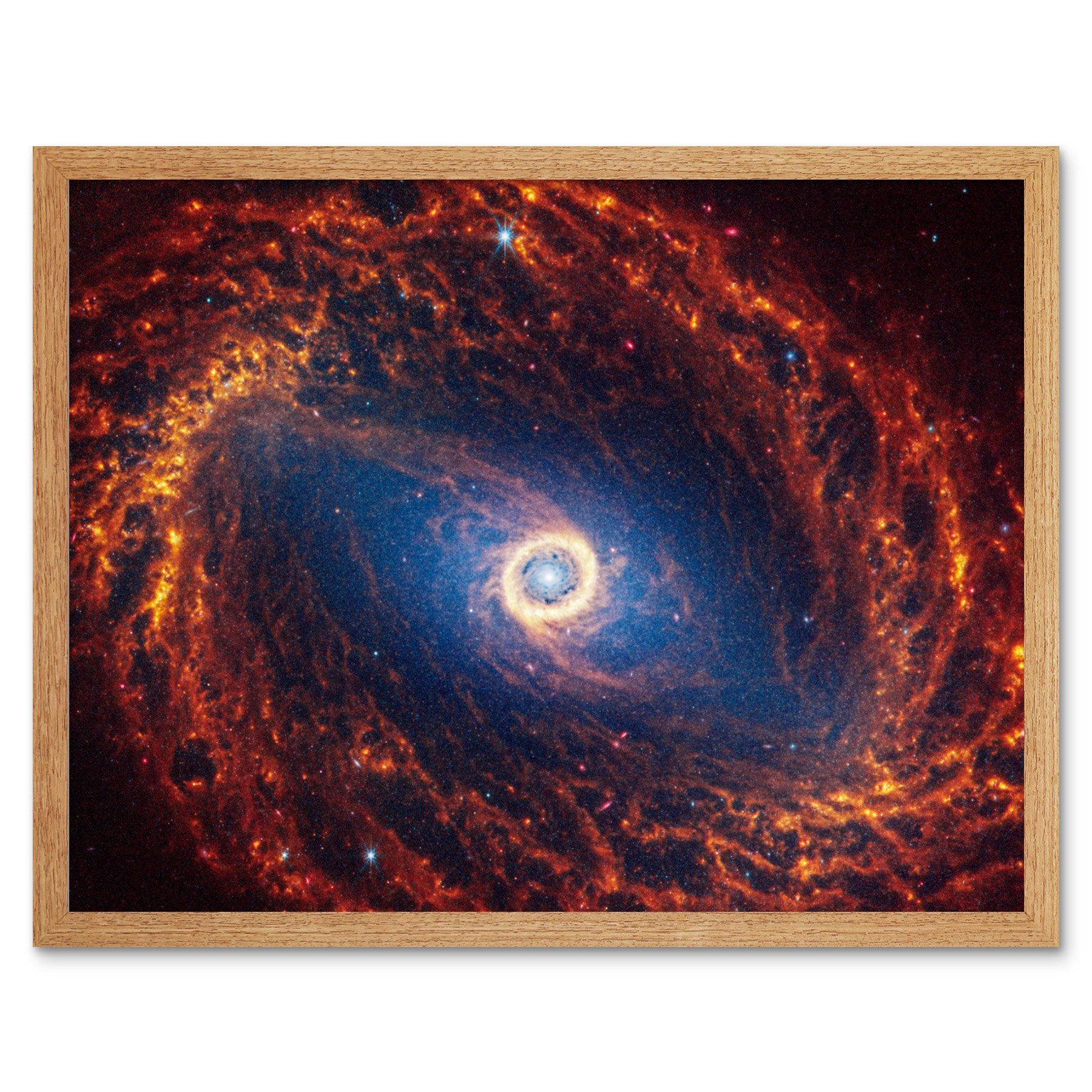 NASA James Webb Telescope View of Spiral Galaxy NGC 1512 Framed Wall Art 12x16