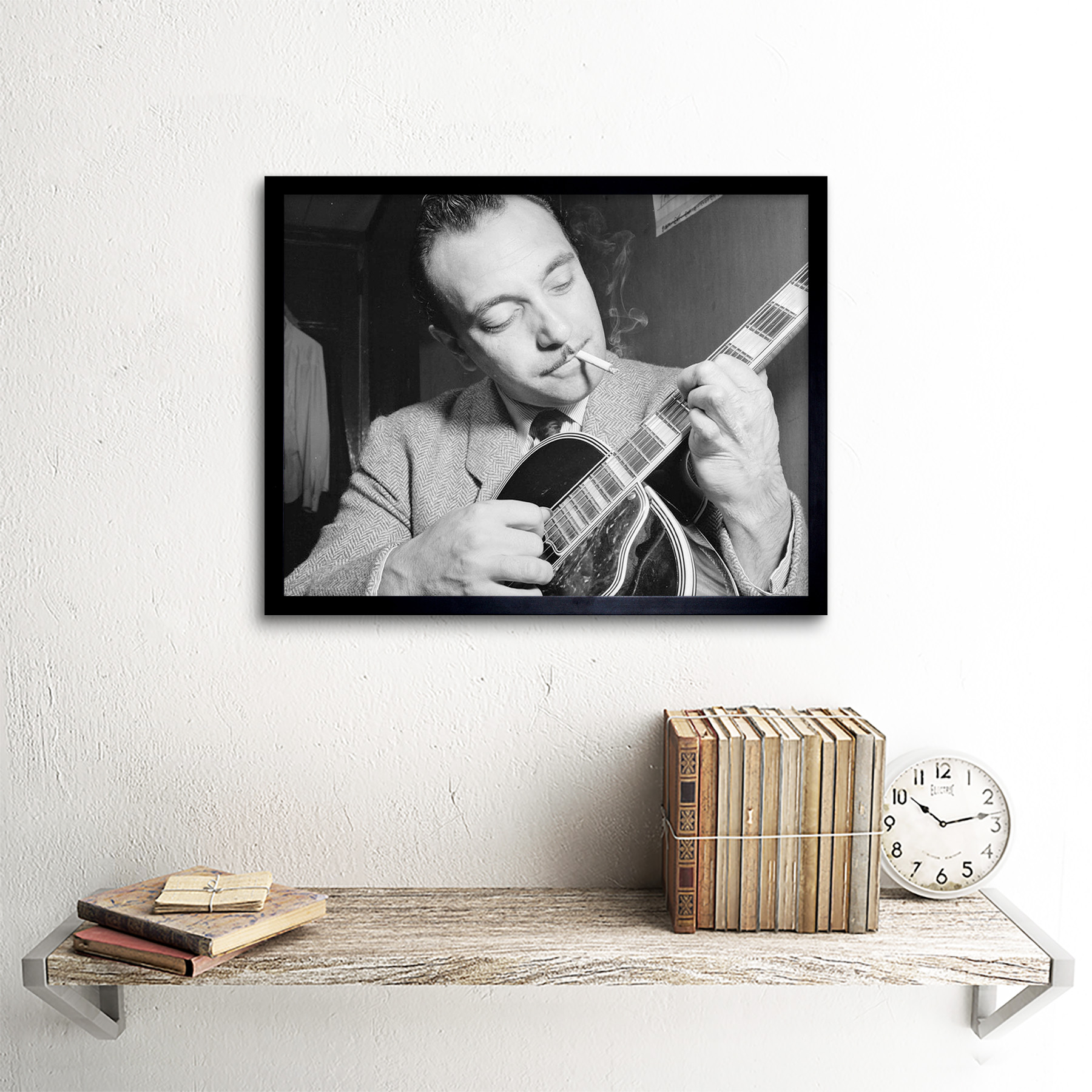 Vintage Music Legend Guitar Player Django Reinhardt 12X16 Inch Framed Art Print