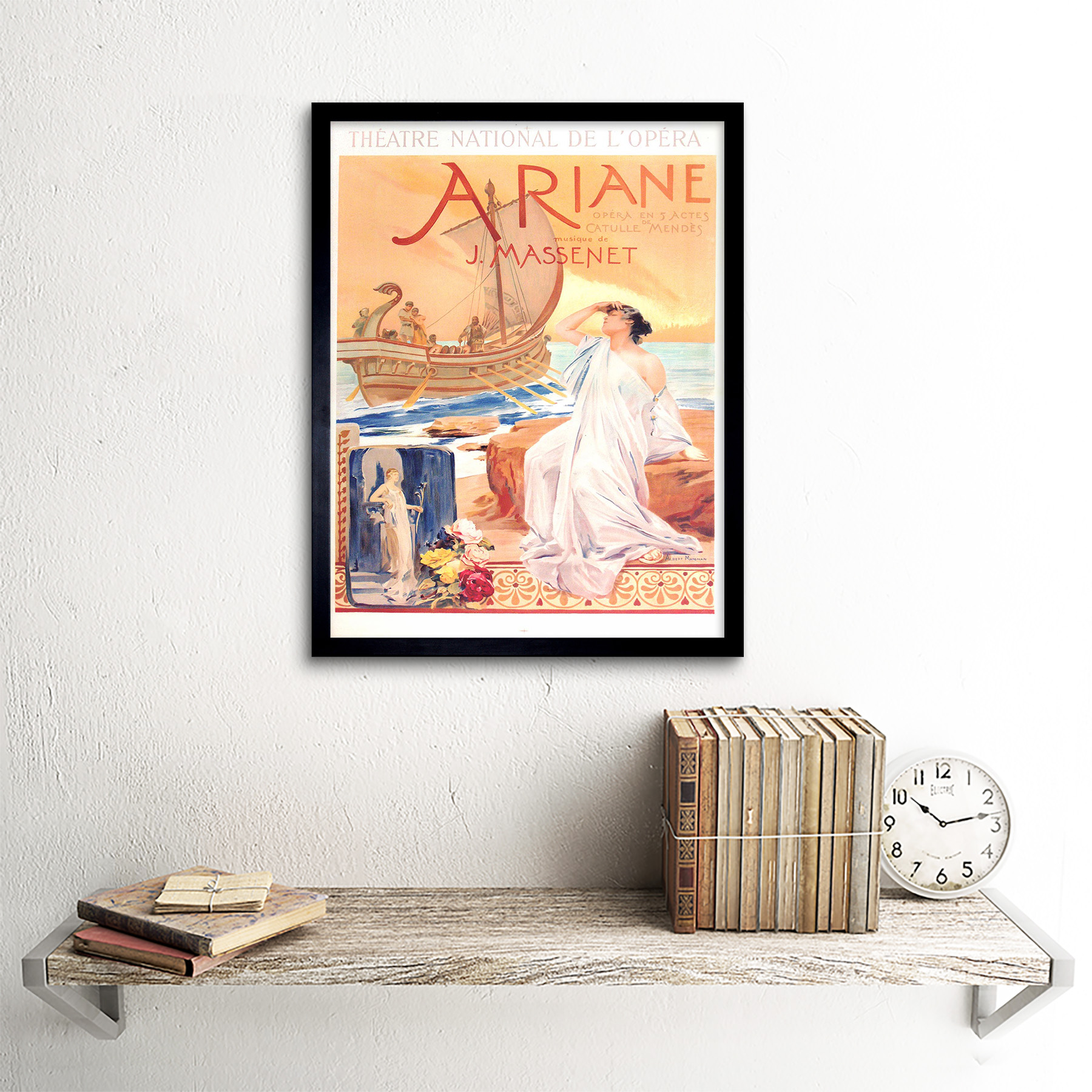 Theatre Stage National Opera Ariane Music Massenet 12X16 Inch Framed Art Print