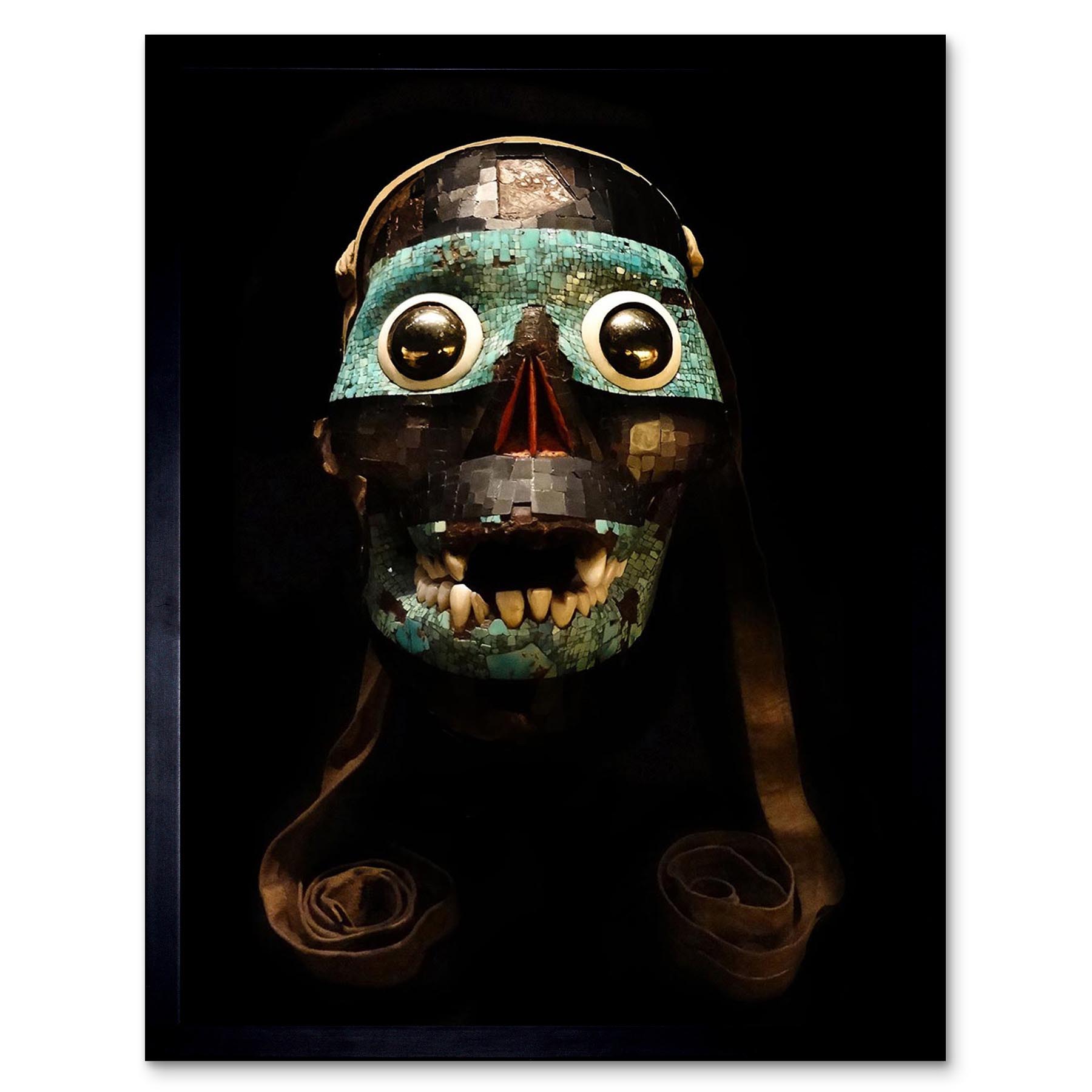Aztec Skull Face Mask Tezcatlipoca 12X16 Inch Framed Art Print | eBay
