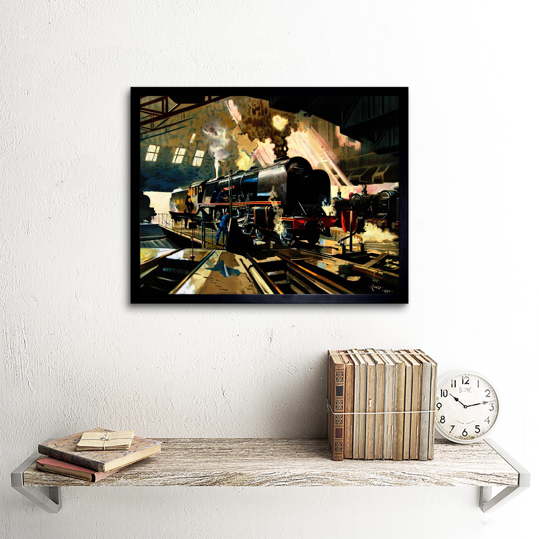 Painting Transport Steam Train Repair Yard Engineer Uk 12X16 Inch Framed Print Painting Transport Steam Train Repair Yard Engineer Uk 12X16 Inch Framed Print