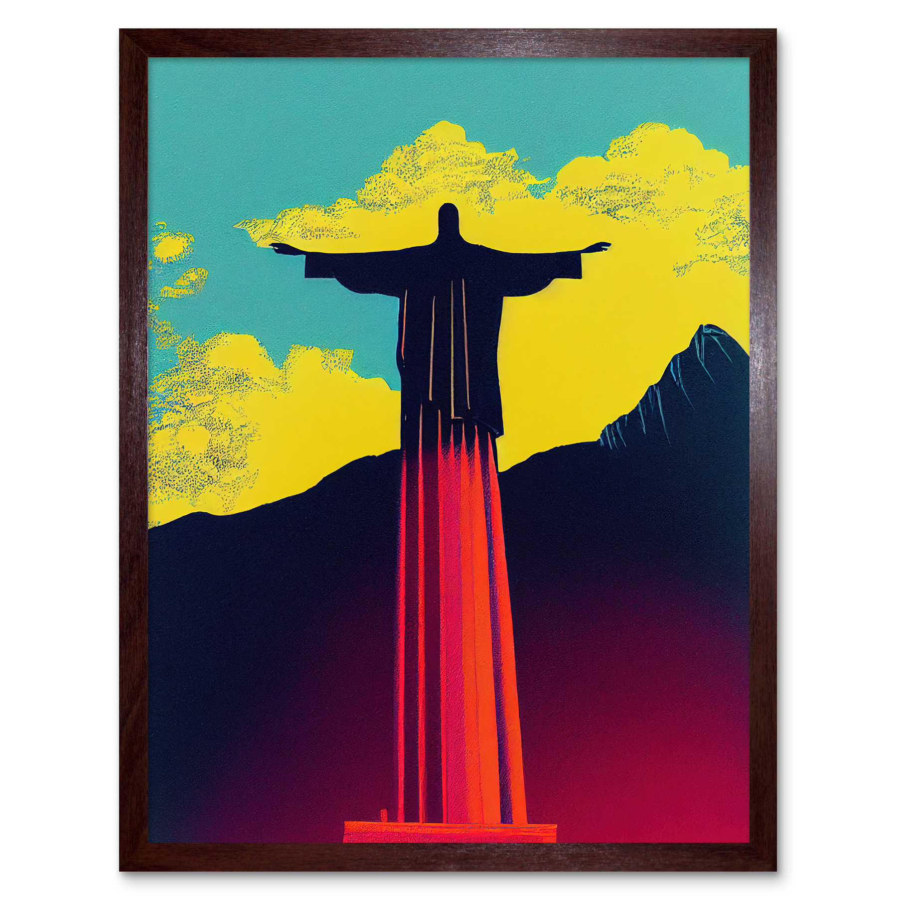 Christ the Redeemer Rio Brazil Pop Art Framed Wall Art Picture