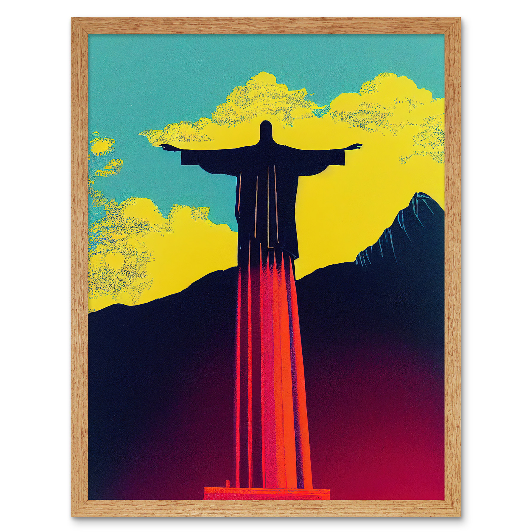 Christ the Redeemer Rio Brazil Pop Art Framed Wall Art Picture