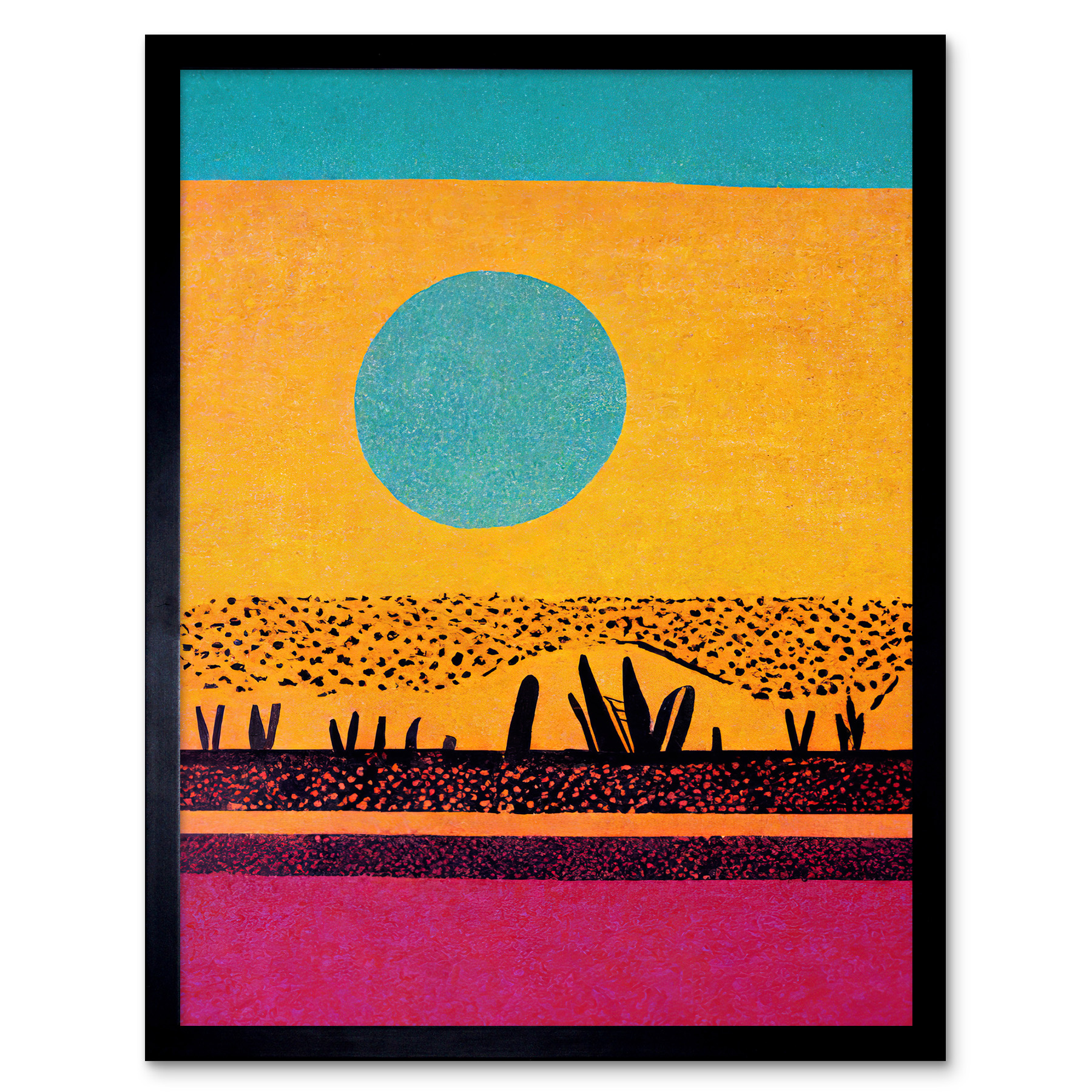 Desert Roadside Oasis Pop Art Surreal Framed Wall Art Picture Print 12x16