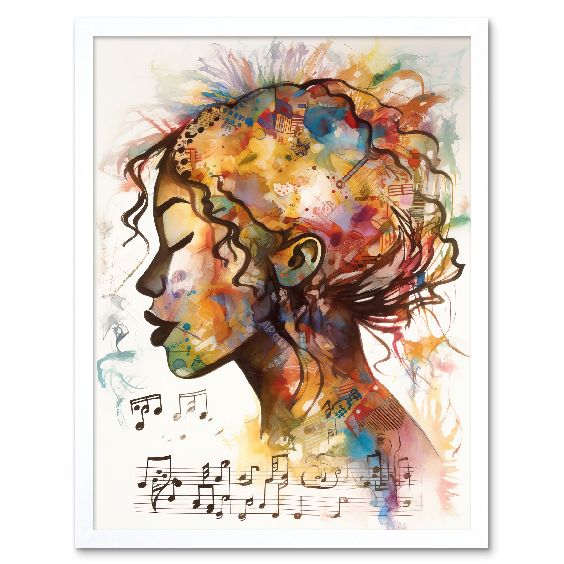 Musical Meditation Synesthesia Listening to Music Framed Art Picture Print 12x16