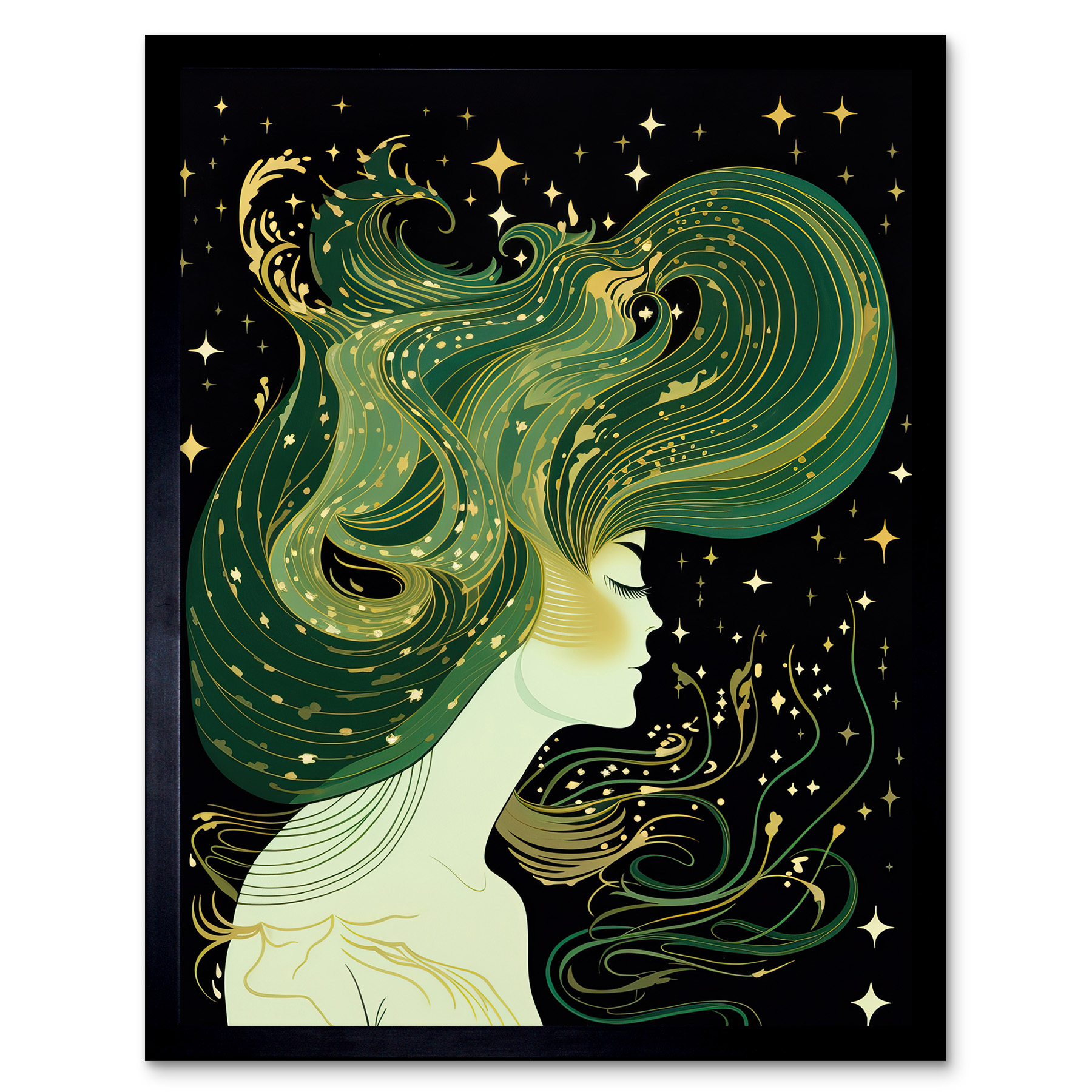 Modern Concept Art Aurora Borealis Illustration Framed Art Picture Print 12x16