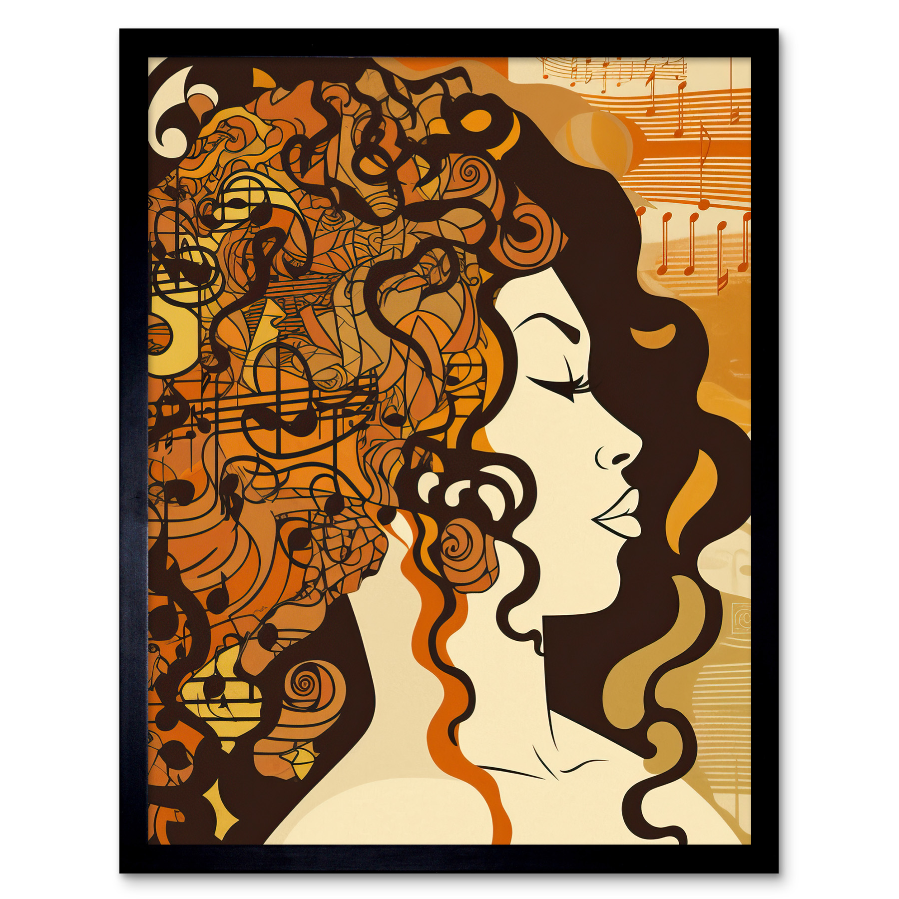 Music Festival Retro Illustration Boho Poster Framed Art Picture Print 12x16