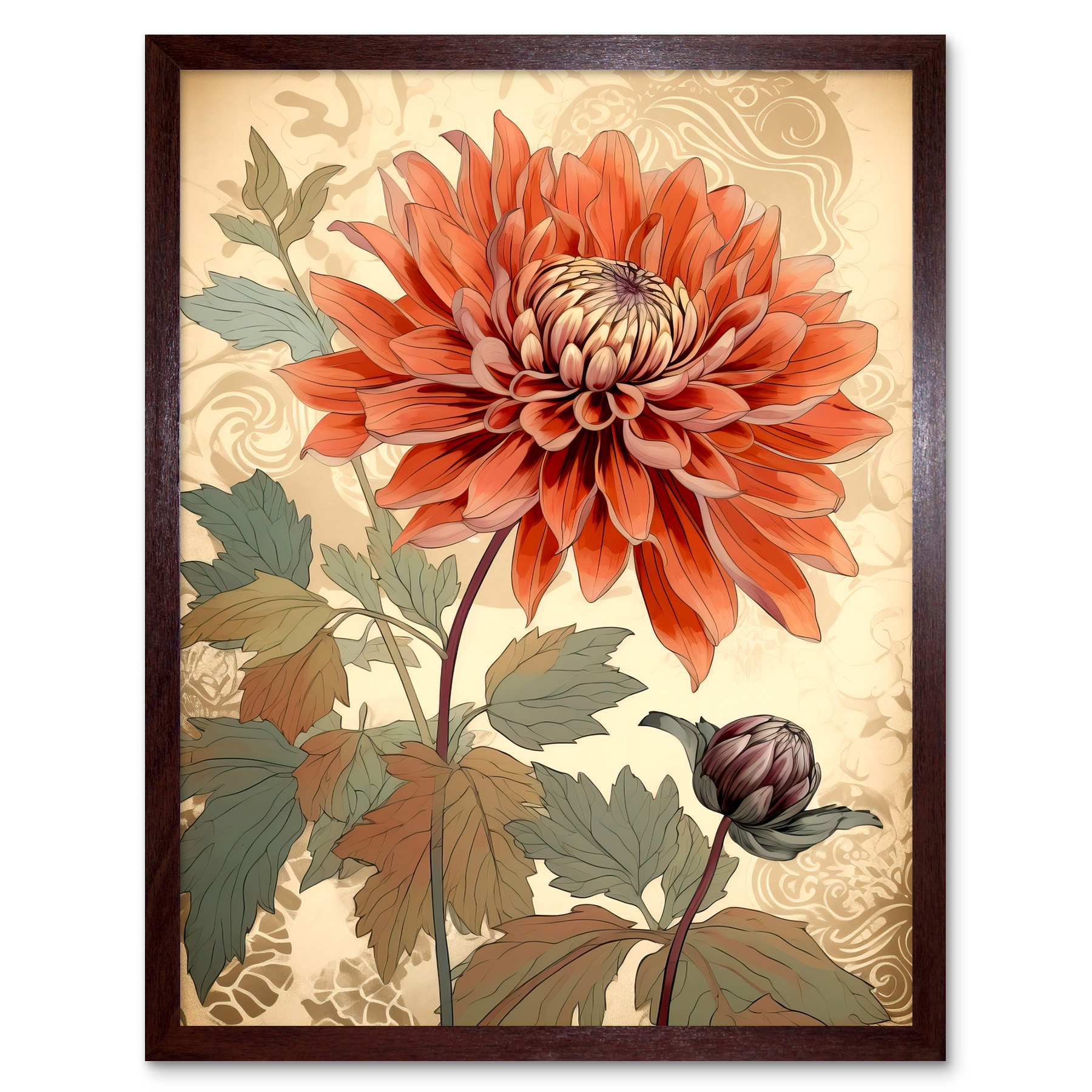 絵画　Dahlia Zielono Zakręceni: Dalia (Dahlia) 'Gallery Art Nouveau' (1/1)