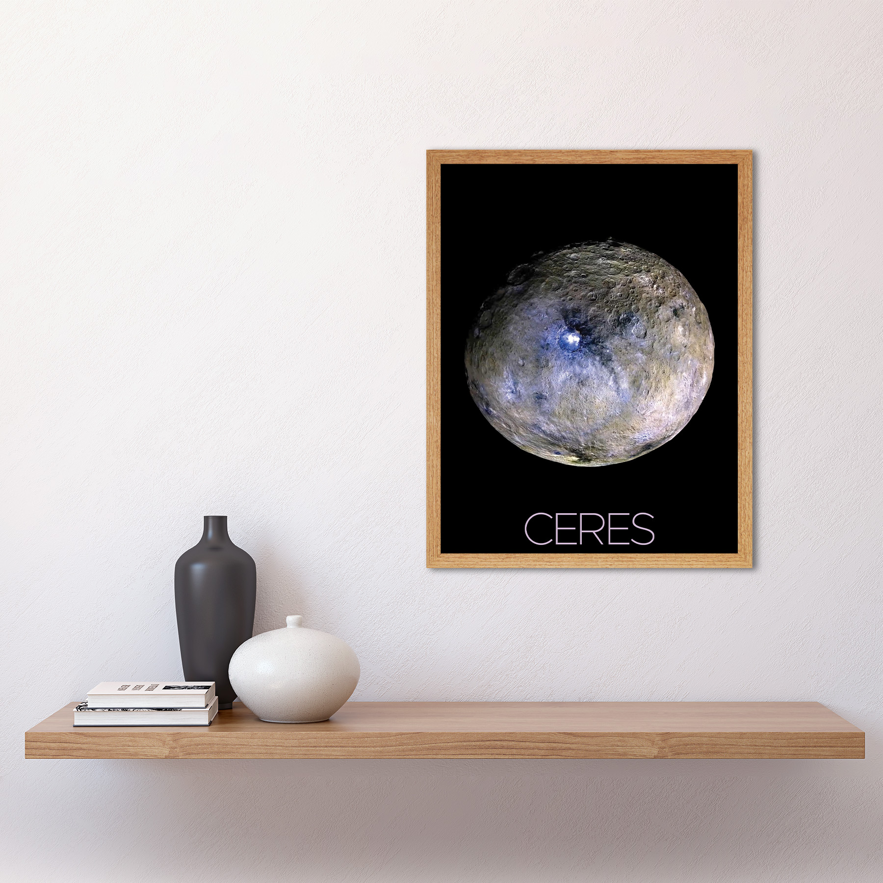 NASA Dwarf Planet Ceres False-Color Poster Framed Wall Art Picture