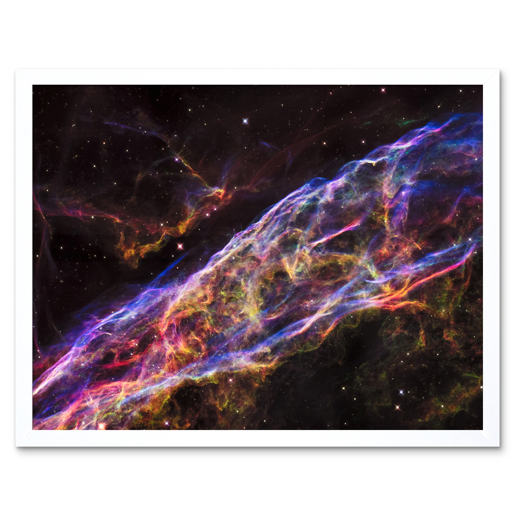 Hubble Telescope Veil Nebula Supernova Remnant Blast Wave Framed Wall Art 12x16