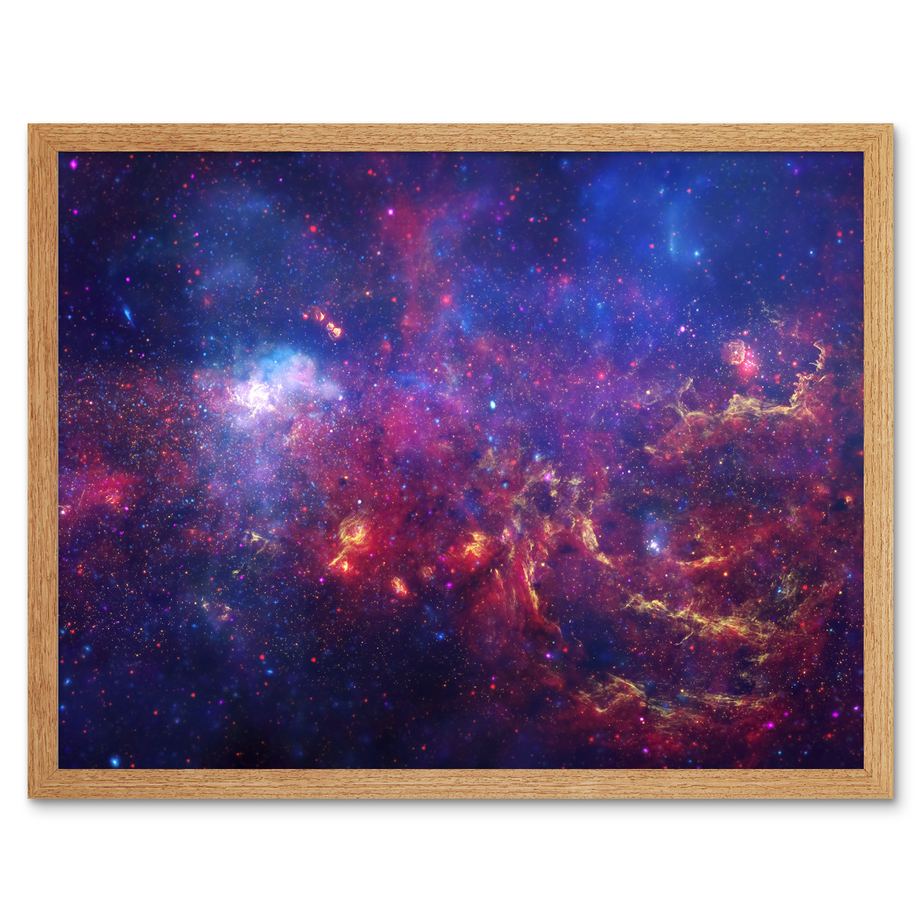 Hubble Space Telescope Center Region Milky Way Galaxy Framed Wall Art 12x16
