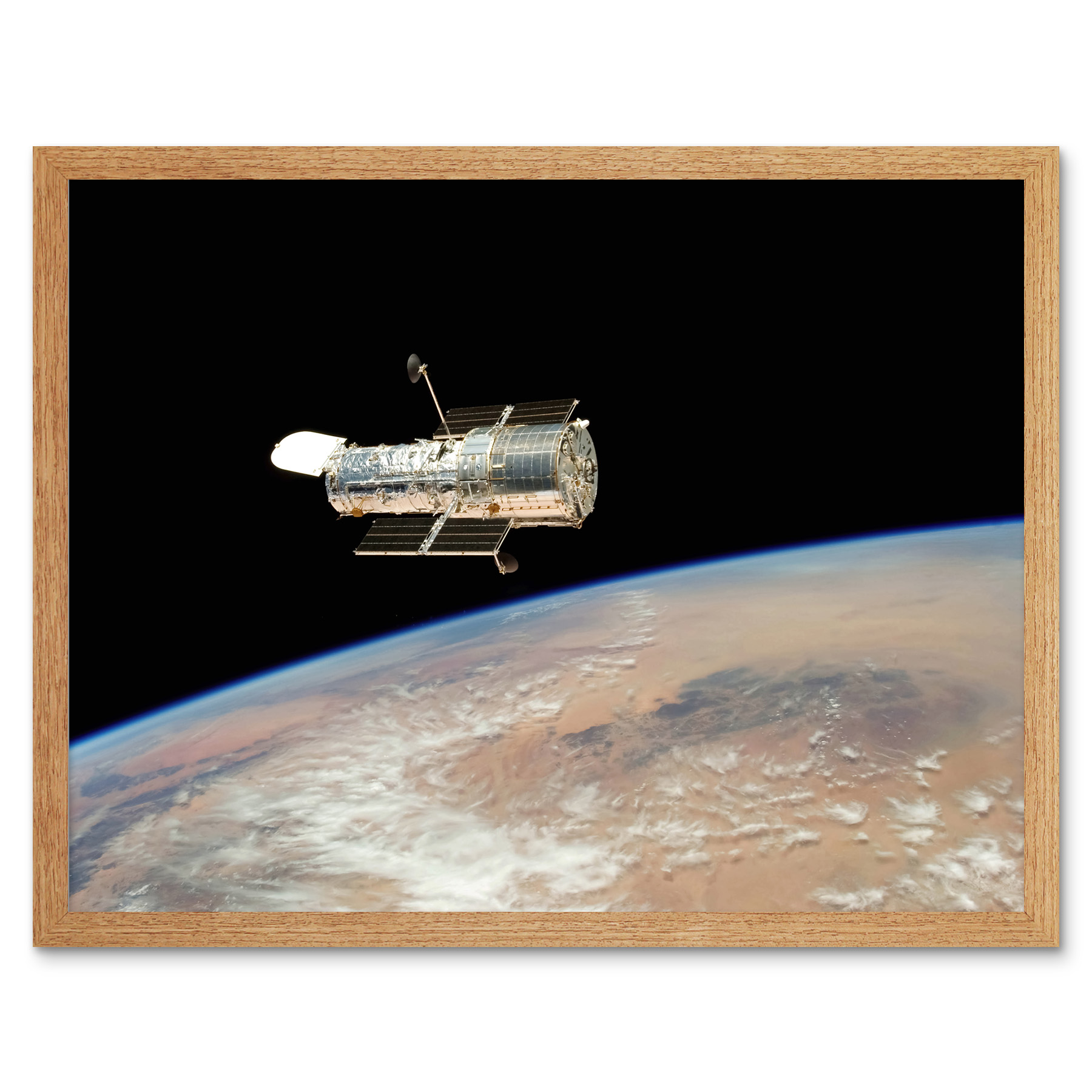 Hubble's Final Release Over Earth By Space Shuttle Atlantis Crew Wall Art 12x16
