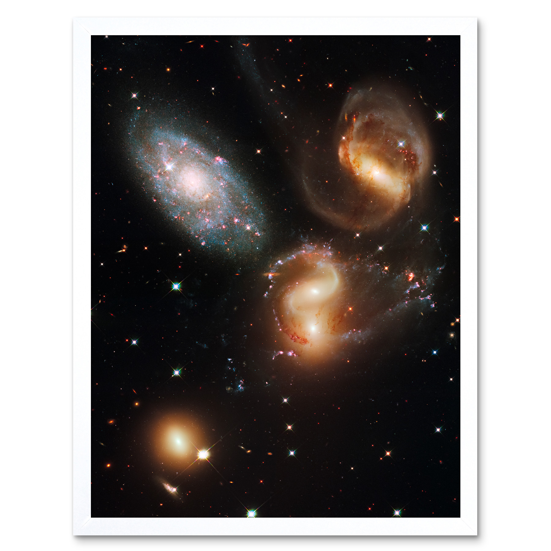 Hubble Space Telescope Galactic Wreckage In Stephan's Quintet Framed Art 12x16""