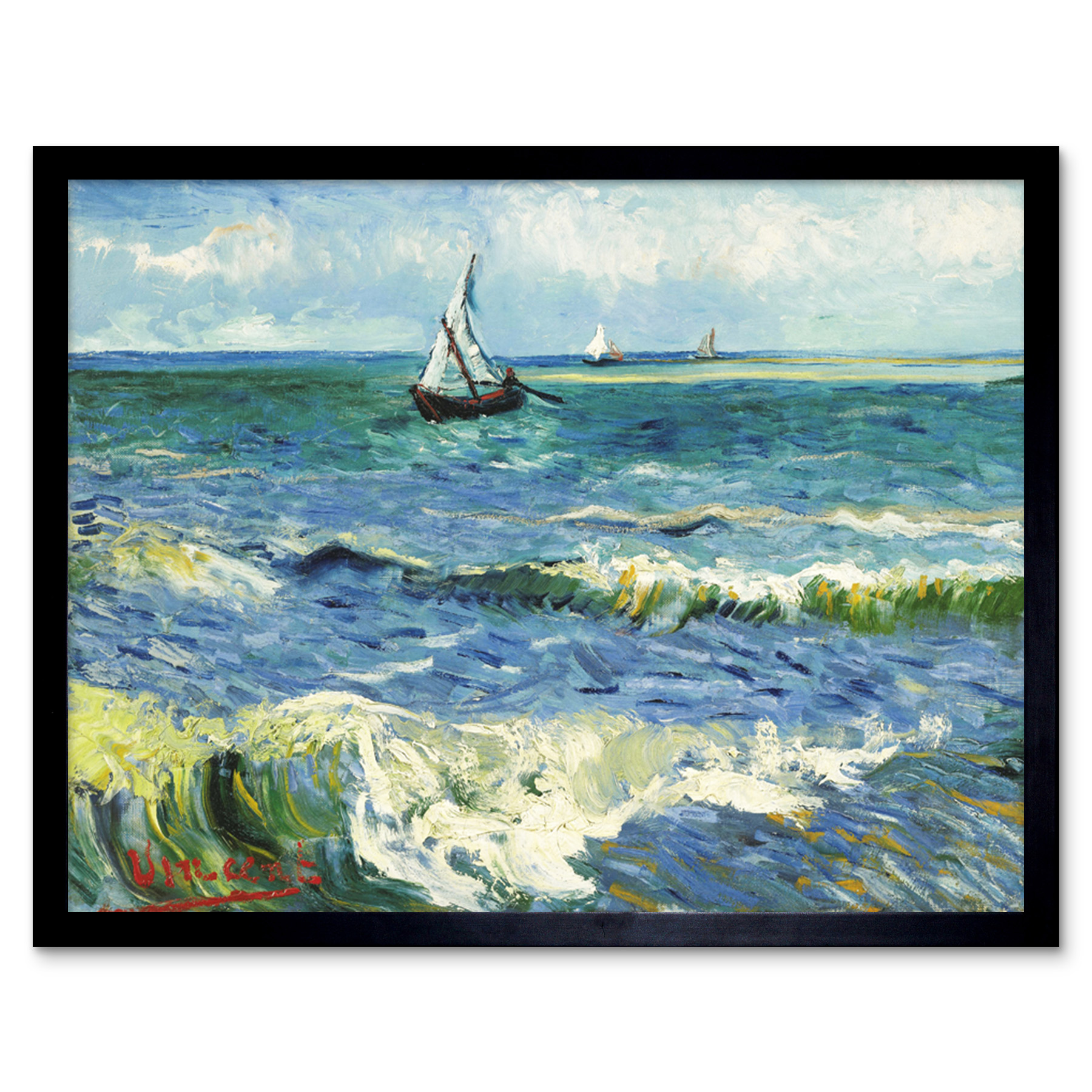 Vincent Van Gogh Zeegezicht Bij Les Saintes Maries De La Mer Print Framed  12x16 | eBay