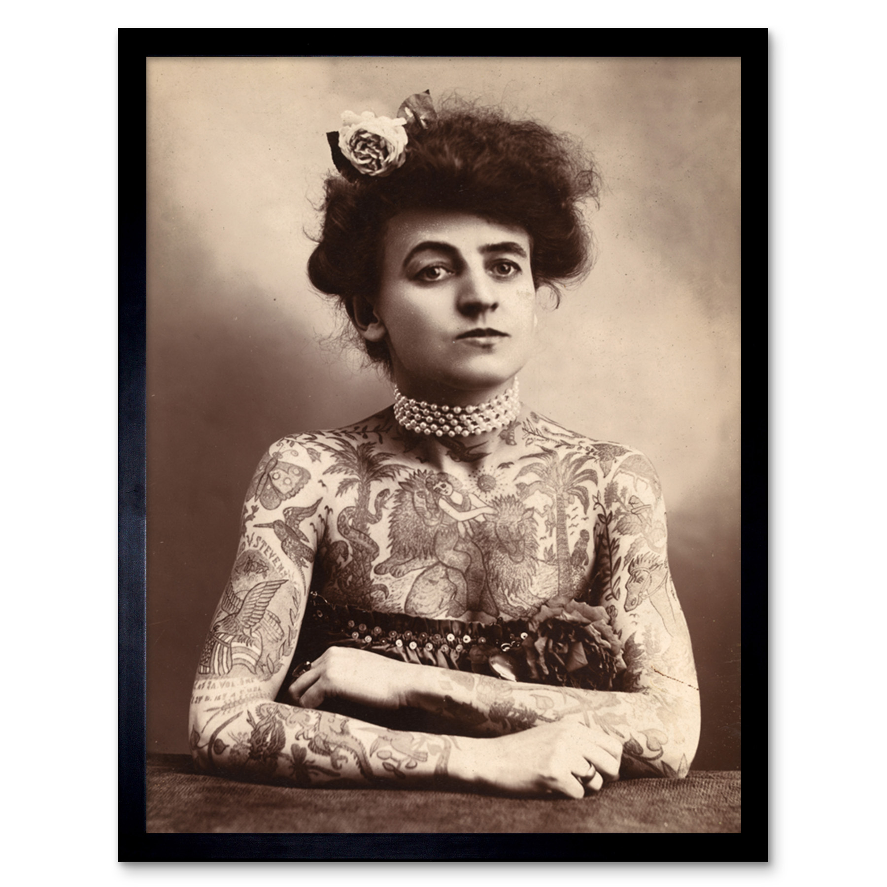 Maud Stevens Wagner Trapezeist Tattooist Artist 1907 Photo Wall Art Print Framed - Picture 2 of 29