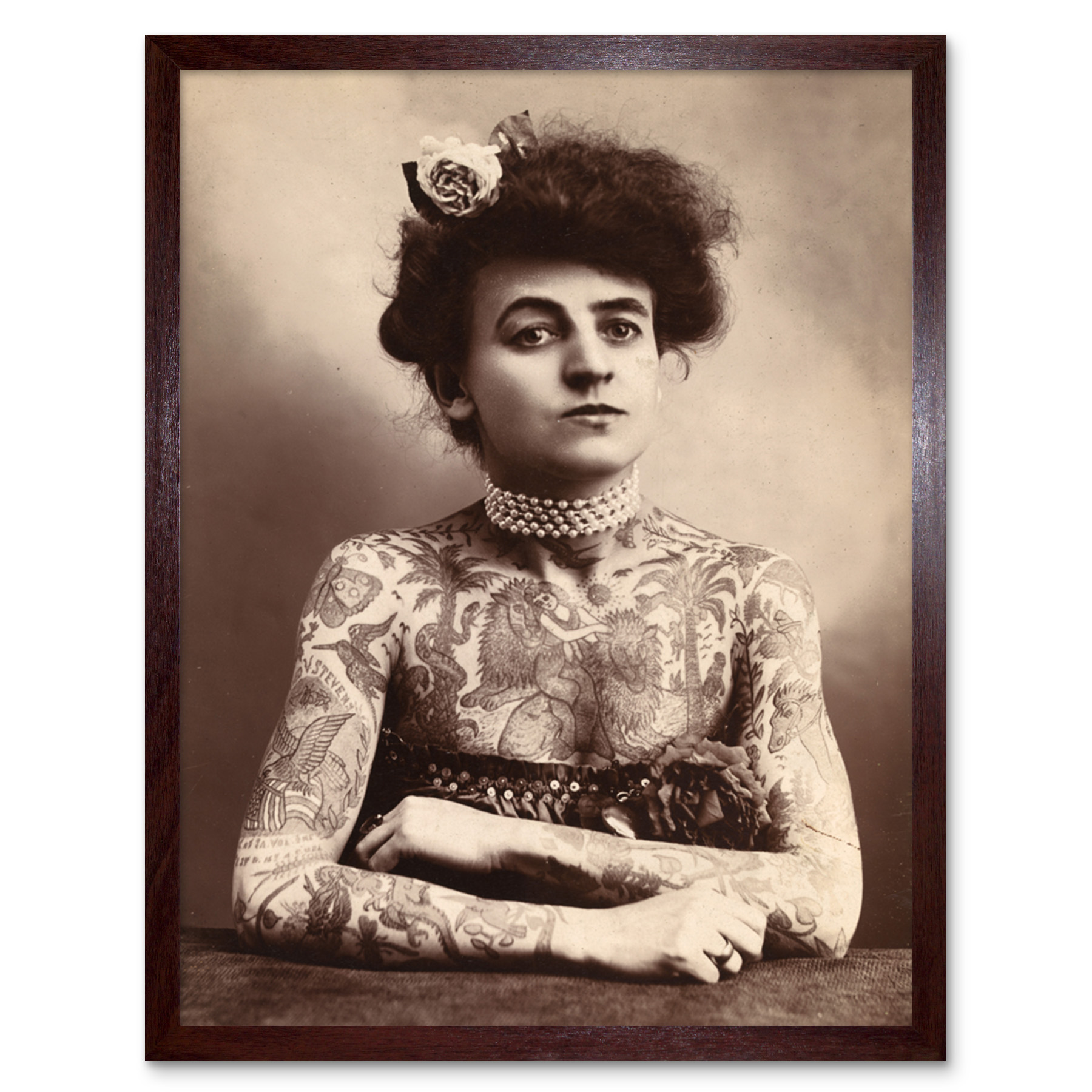 Maud Stevens Wagner Trapezeist Tattooist Artist 1907 Photo Wall Art Print Framed - Picture 8 of 29