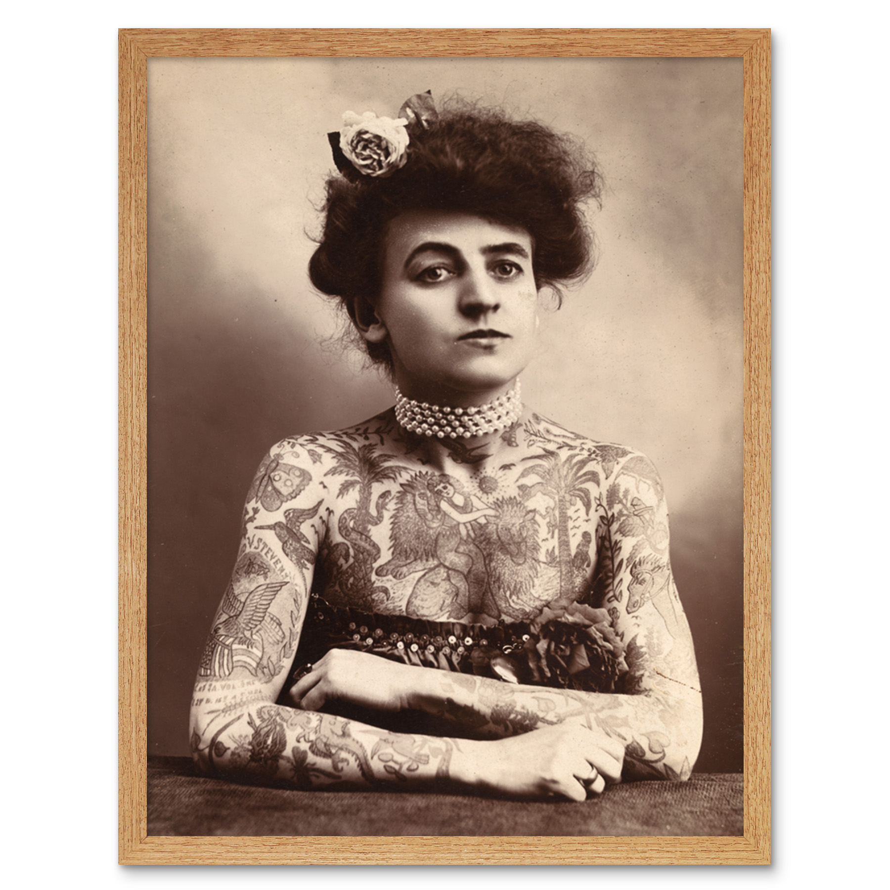Maud Stevens Wagner Trapezeist Tattooist Artist 1907 Photo Wall Art Print Framed - Picture 14 of 29
