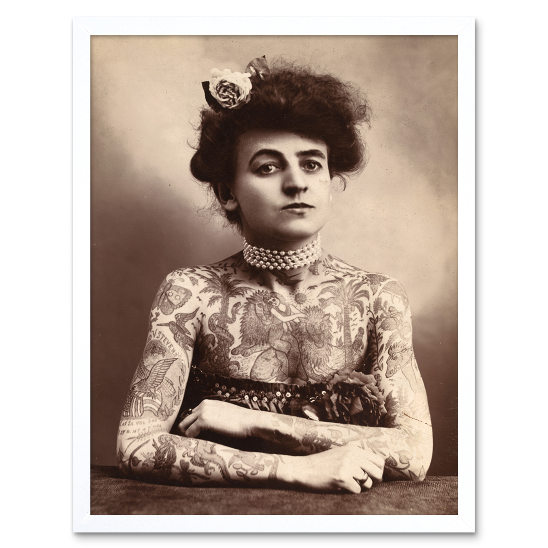 Maud Stevens Wagner Trapezeist Tattooist Artist 1907 Photo Wall Art Print Framed - Picture 20 of 29
