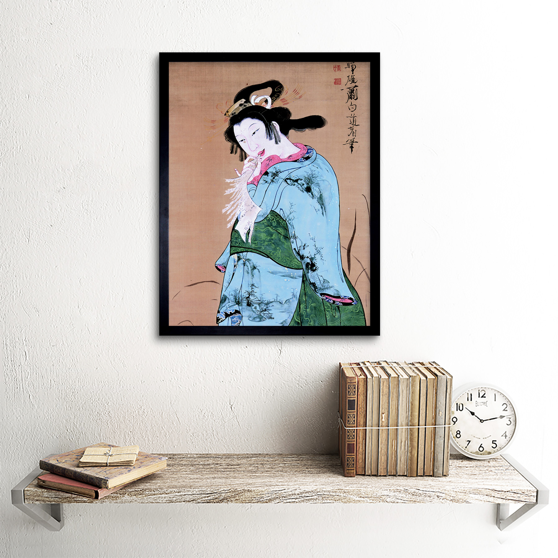 Shohaku Japanese Beauty Woman Painting Wall Art Print Framed 12x16