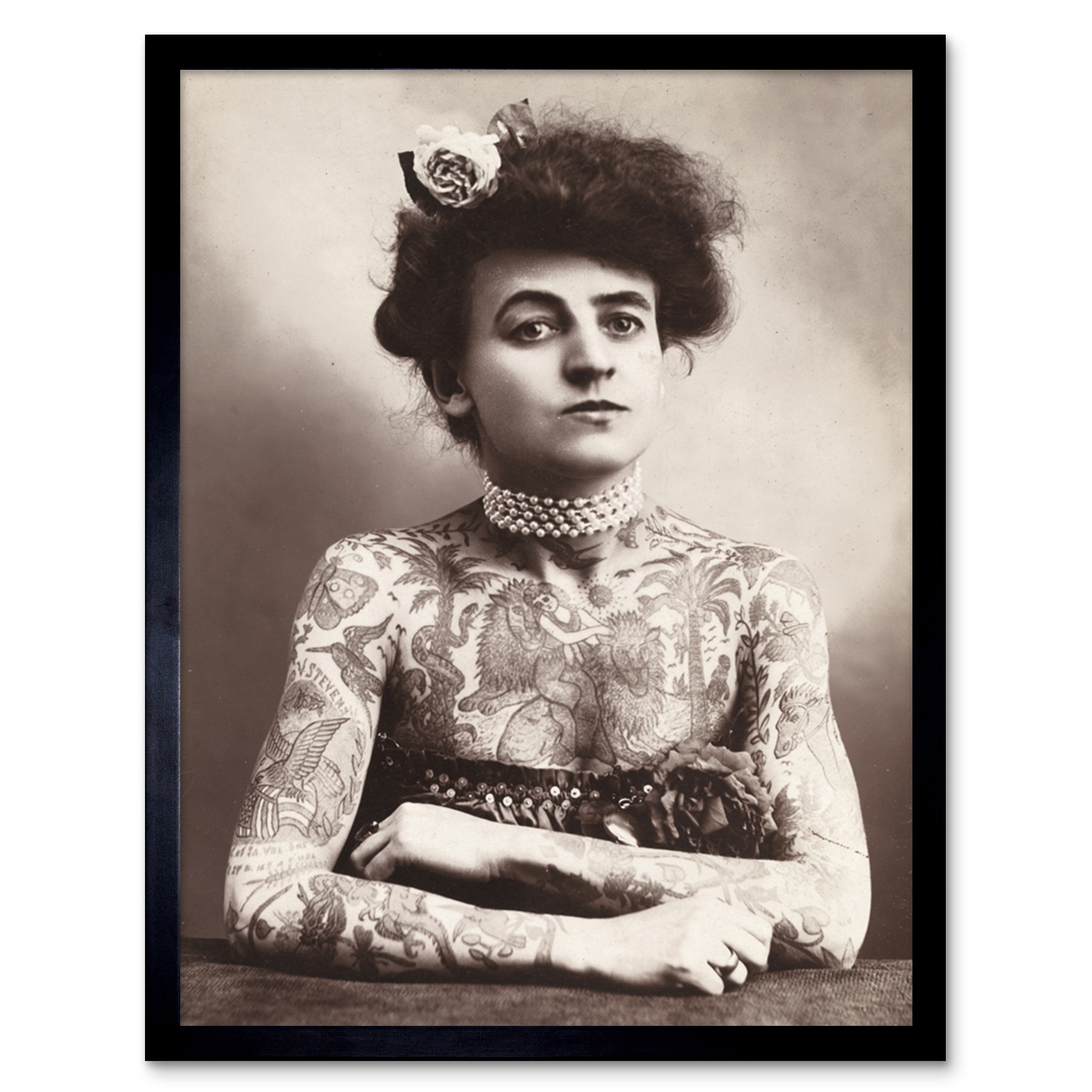 Maud Stevens Wagner Trapezeist Tattooist Artist 1907 Photo Wall Art Print Framed - Picture 2 of 29