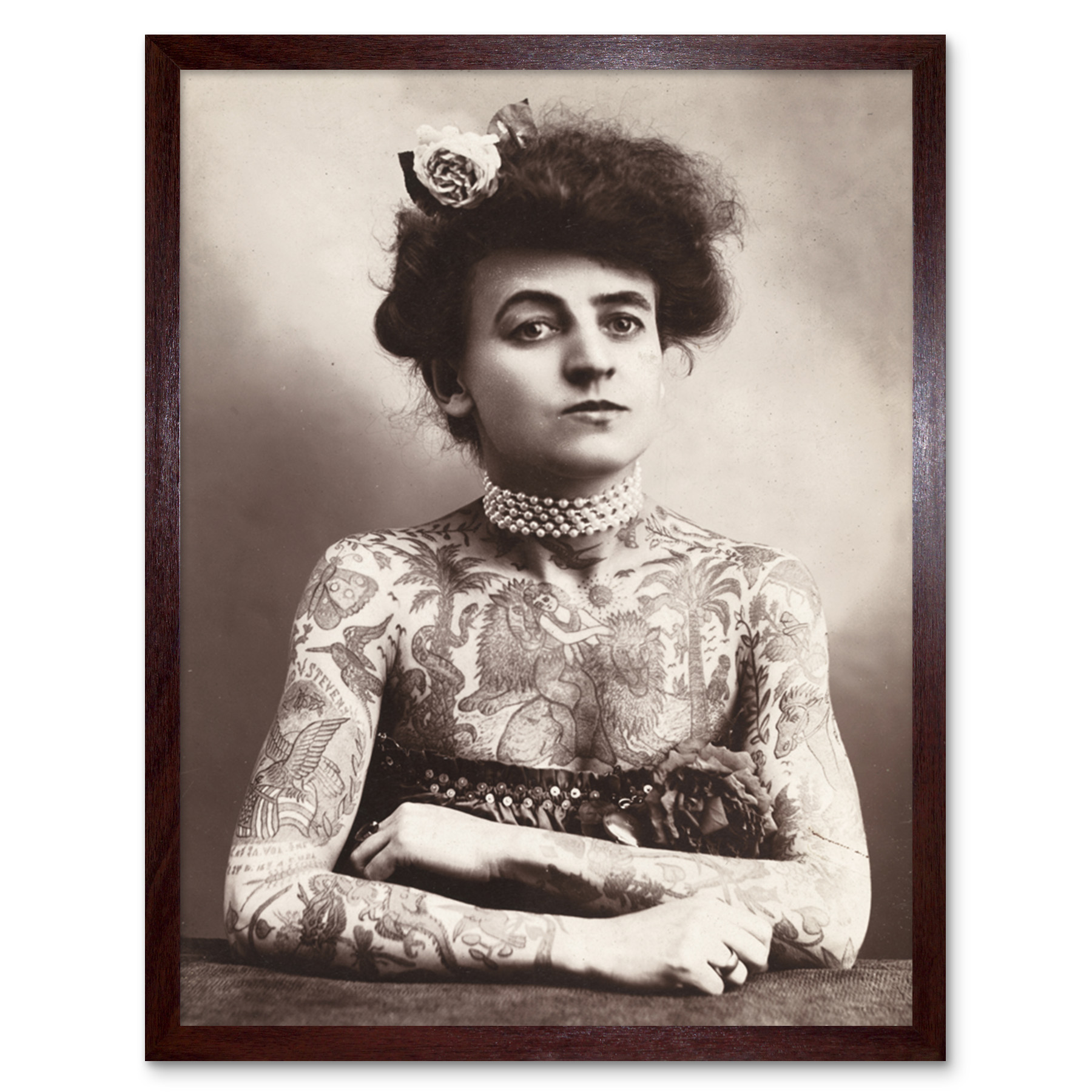Maud Stevens Wagner Trapezeist Tattooist Artist 1907 Photo Wall Art Print Framed - Picture 8 of 29