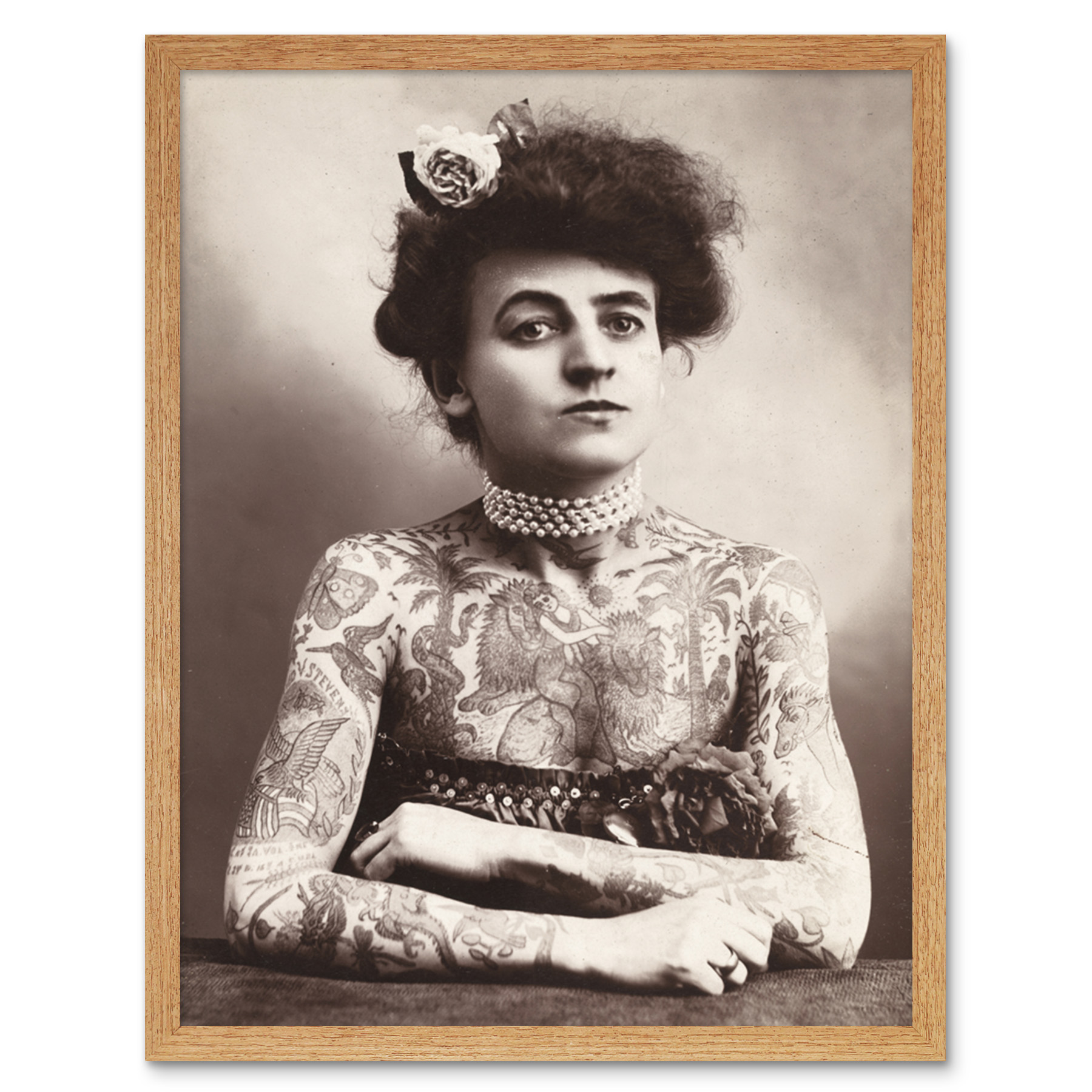 Maud Stevens Wagner Trapezeist Tattooist Artist 1907 Photo Wall Art Print Framed - Picture 14 of 29