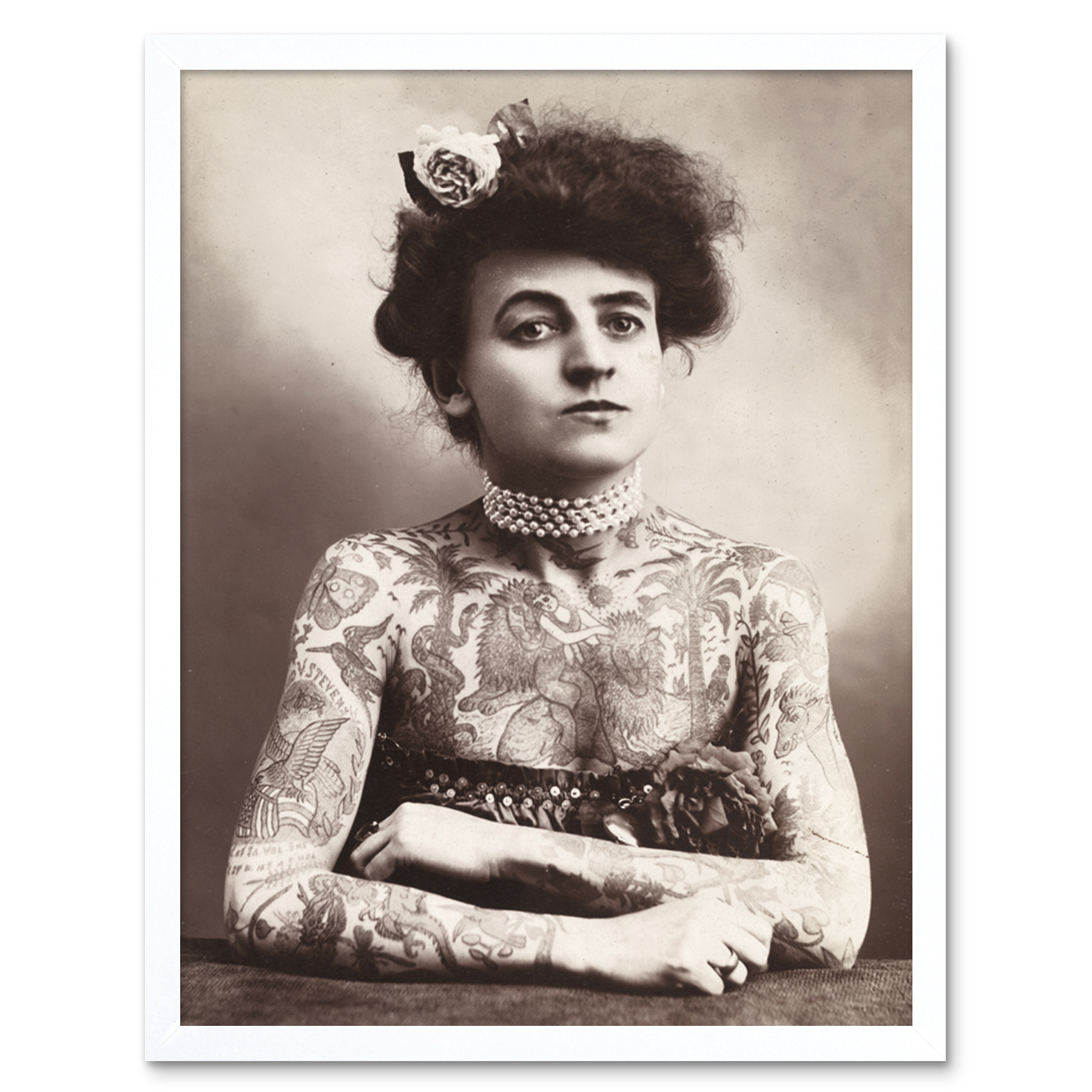 Maud Stevens Wagner Trapezeist Tattooist Artist 1907 Photo Wall Art Print Framed - Picture 20 of 29