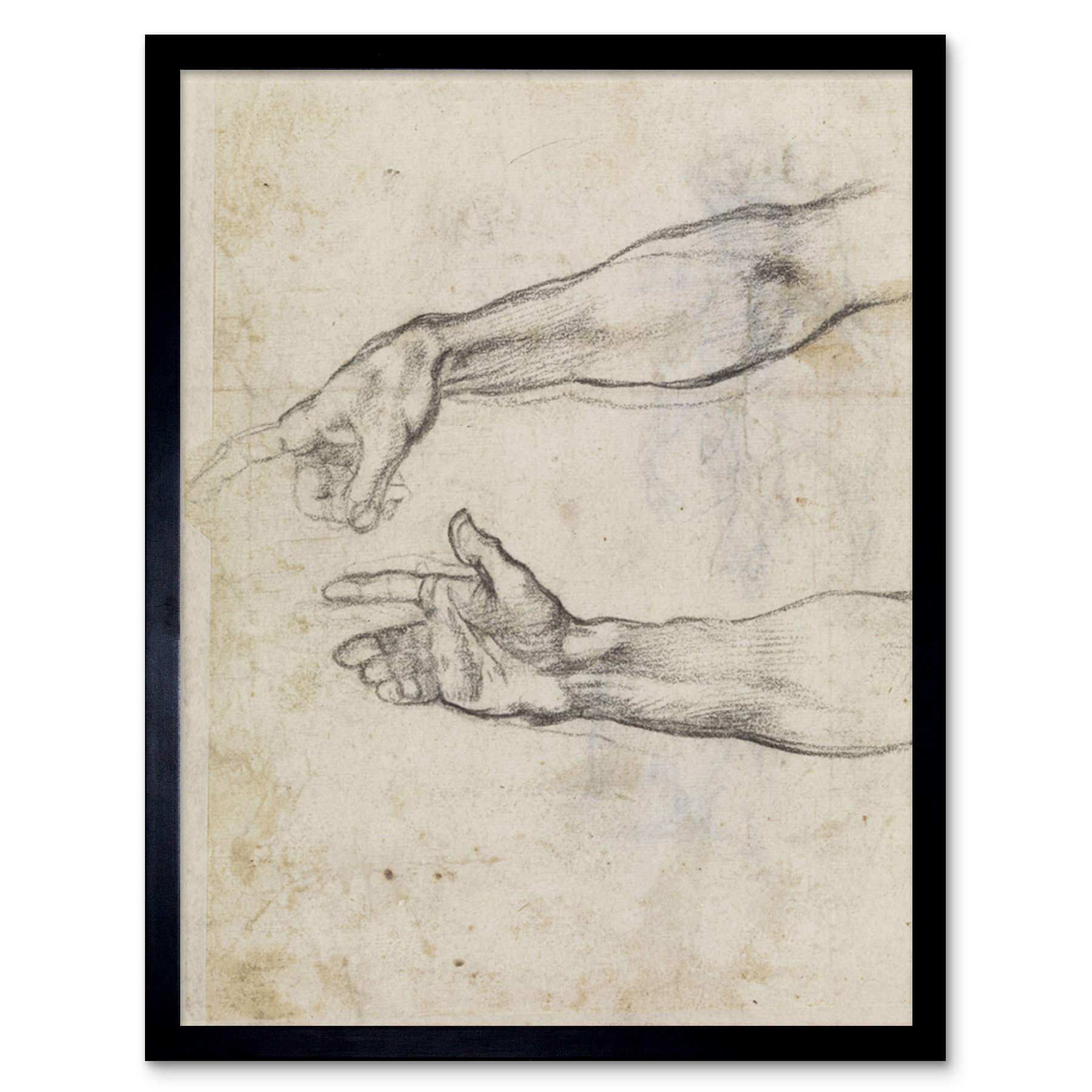 Michelangelo Fresko Noah Sixtinische Kapelle Skizze Gerahmter Druck 30x40 cm - Bild 2 von 29
