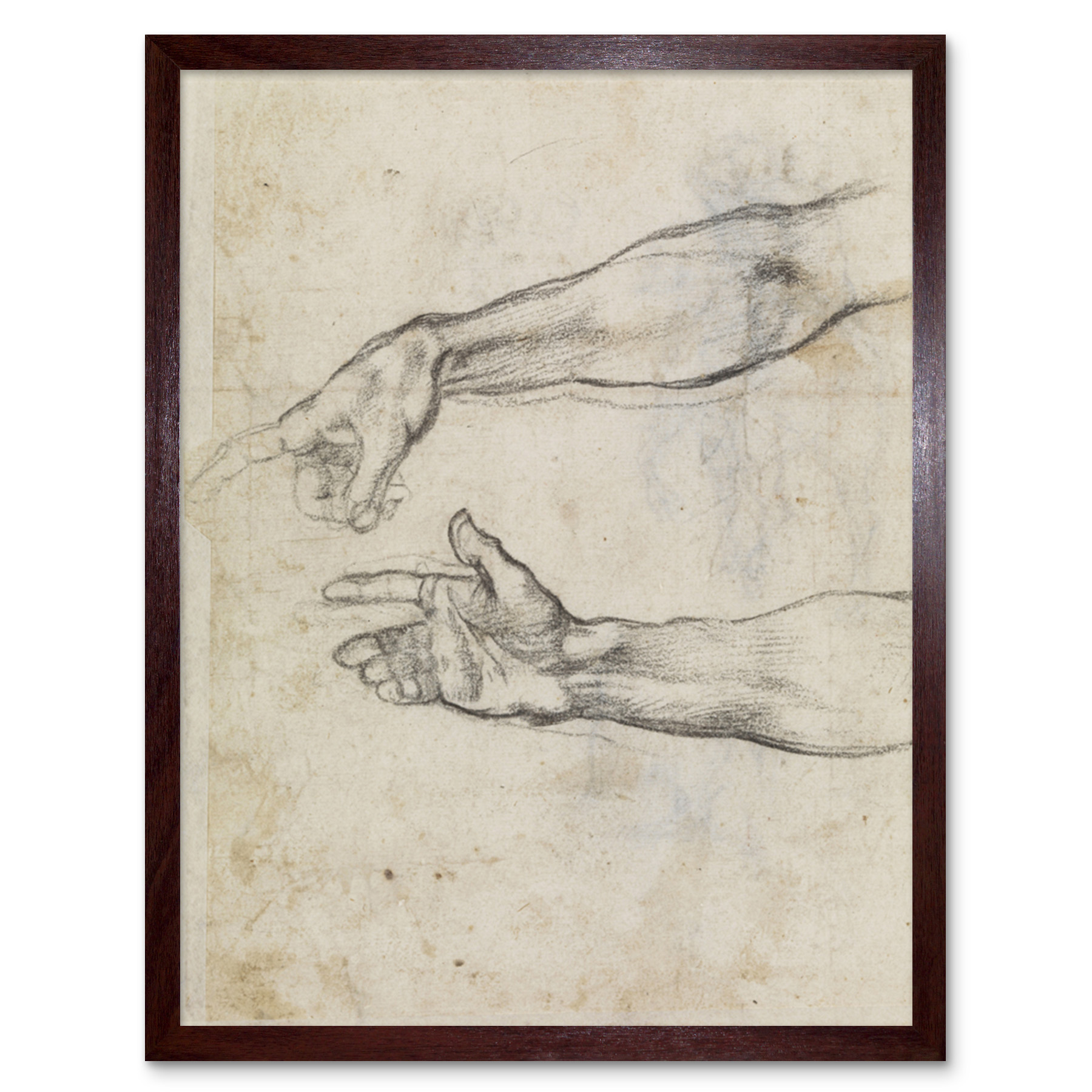 Michelangelo Fresko Noah Sixtinische Kapelle Skizze Gerahmter Druck 30x40 cm - Bild 8 von 29