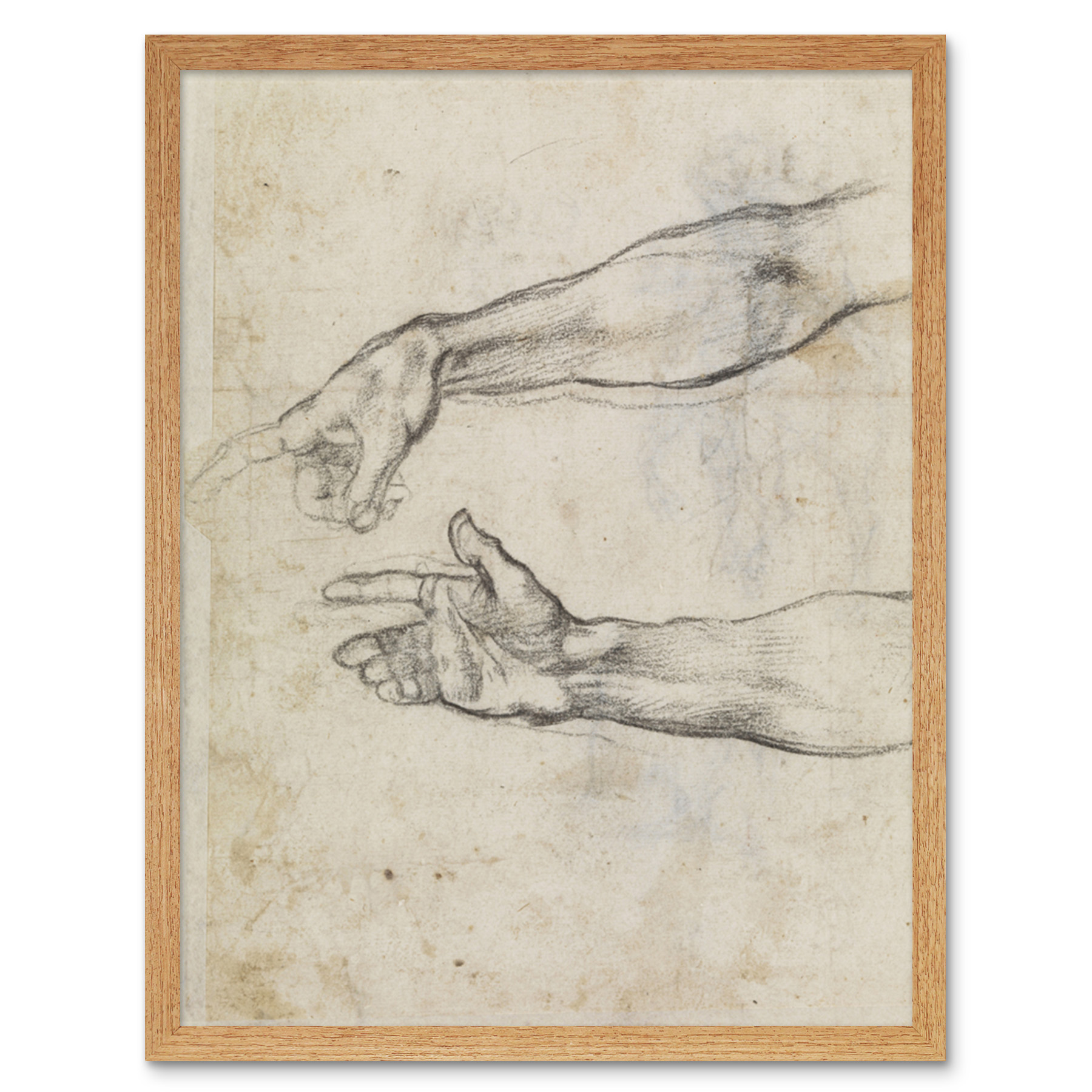 Michelangelo Fresko Noah Sixtinische Kapelle Skizze Gerahmter Druck 30x40 cm - Bild 14 von 29
