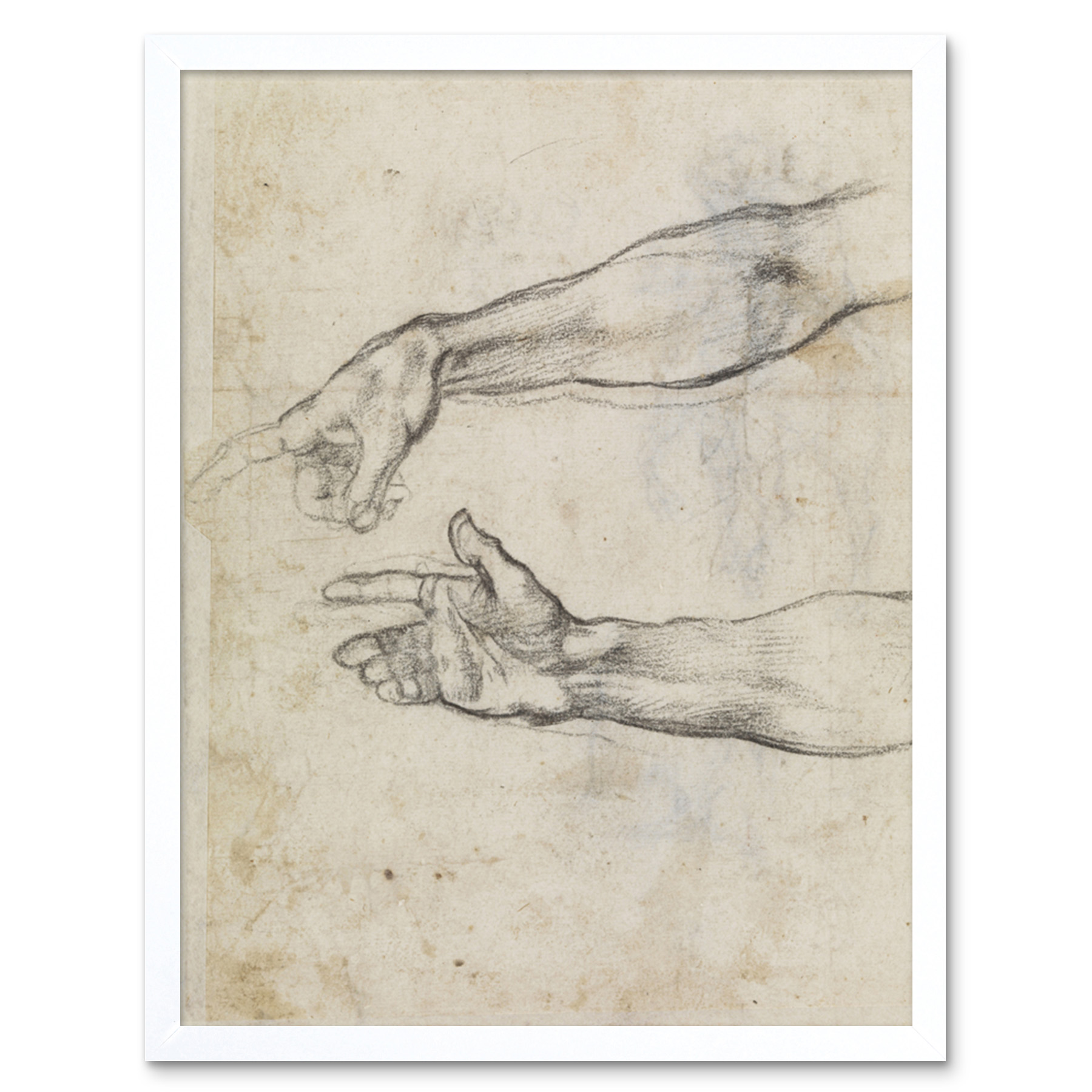 Michelangelo Fresko Noah Sixtinische Kapelle Skizze Gerahmter Druck 30x40 cm - Bild 20 von 29