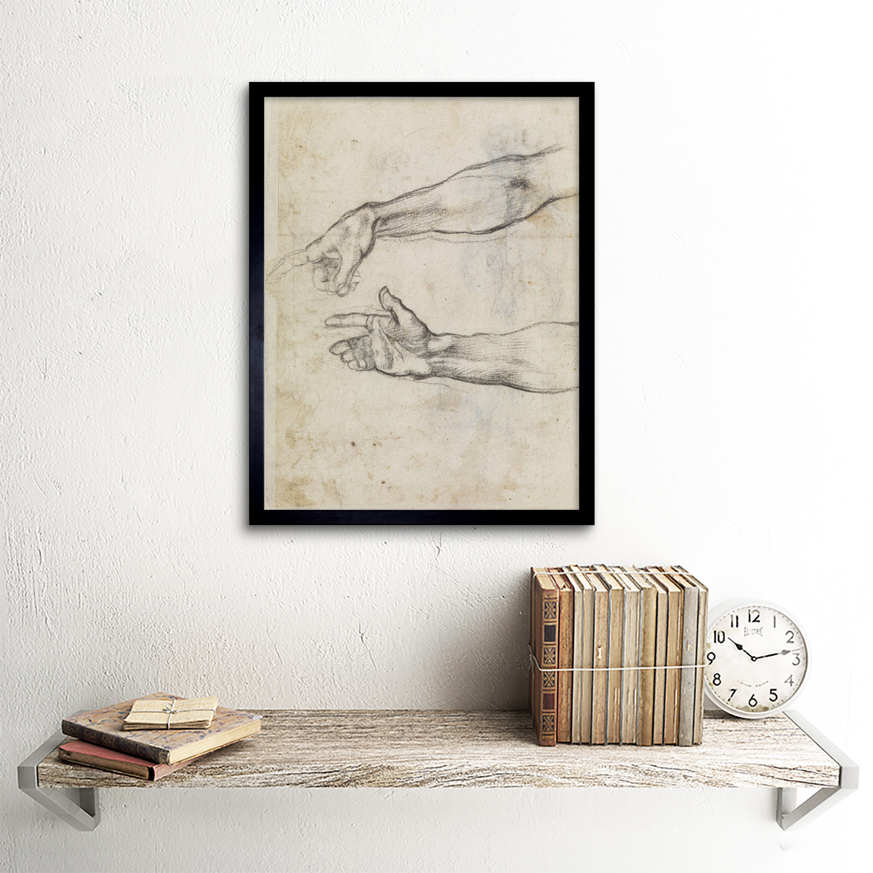 Michelangelo Fresko Noah Sixtinische Kapelle Skizze Gerahmter Druck 30x40 cm - Bild 3 von 29
