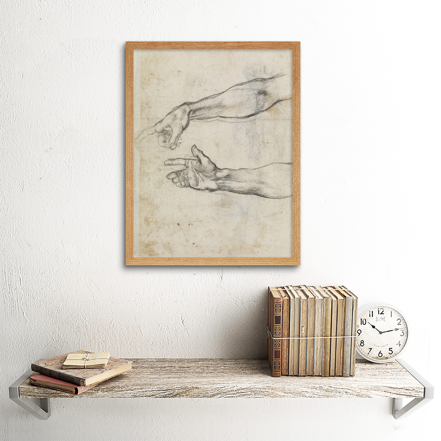 Michelangelo Fresko Noah Sixtinische Kapelle Skizze Gerahmter Druck 30x40 cm - Bild 15 von 29