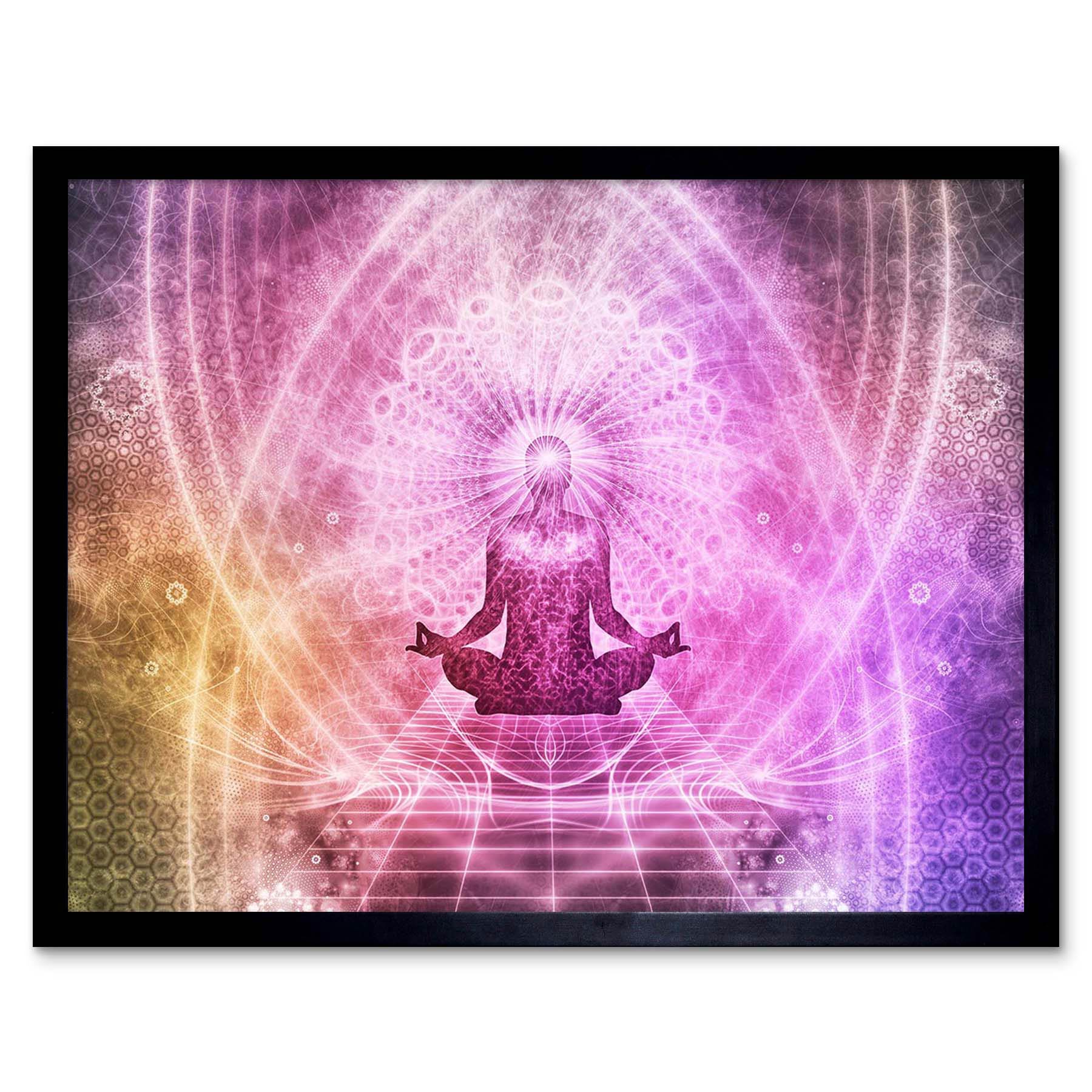Buddhism Yoga Pose Psychedelic 12X16 Inch Framed Art Print | eBay