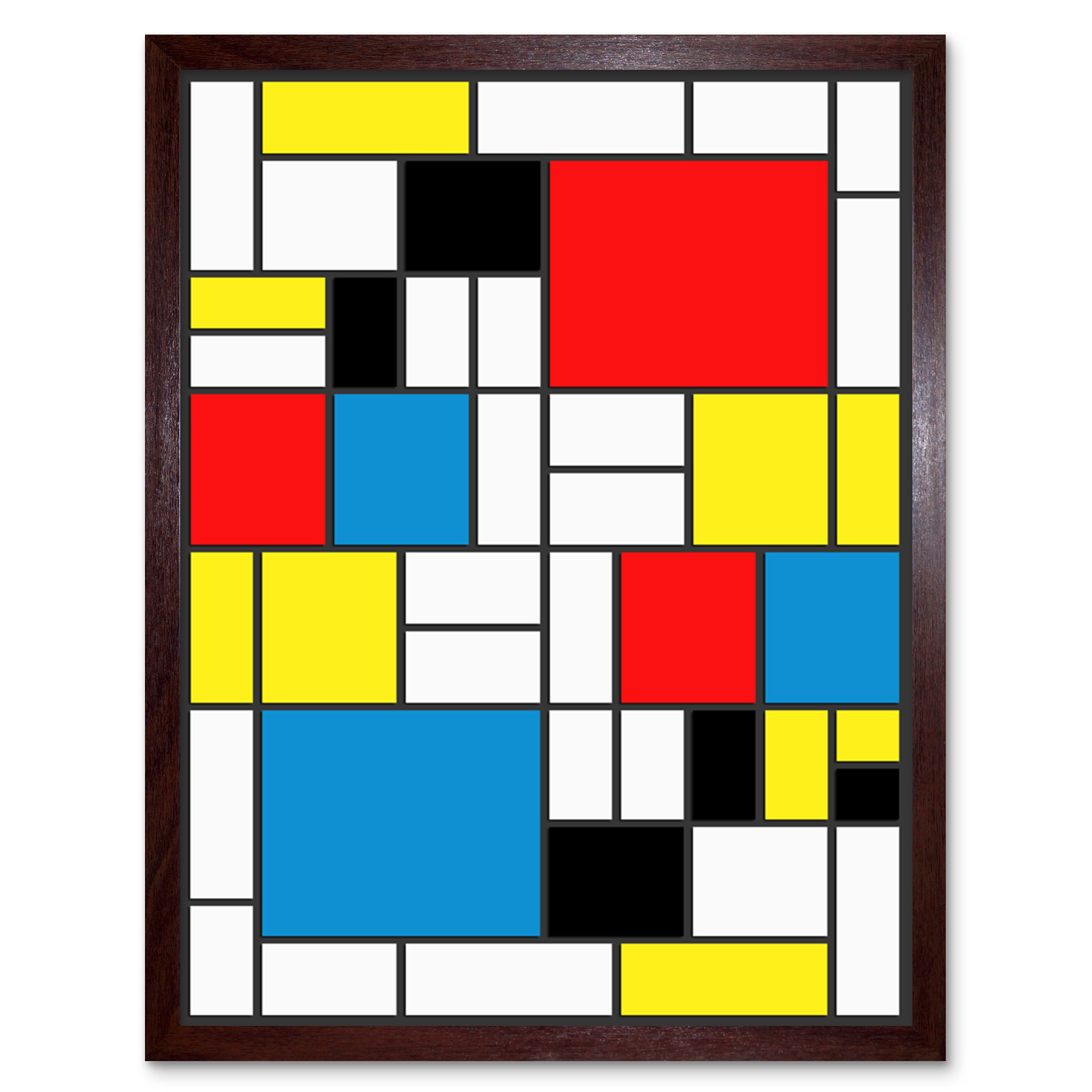 Piet Mondrian Abstract Cubes Squares Wall Art Print Framed 12x16