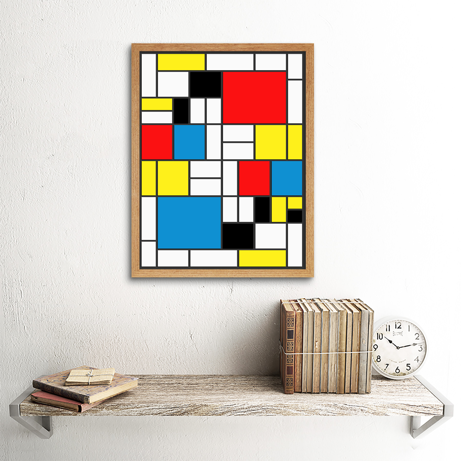 Piet Mondrian Abstract Cubes Squares Wall Art Print Framed 12x16