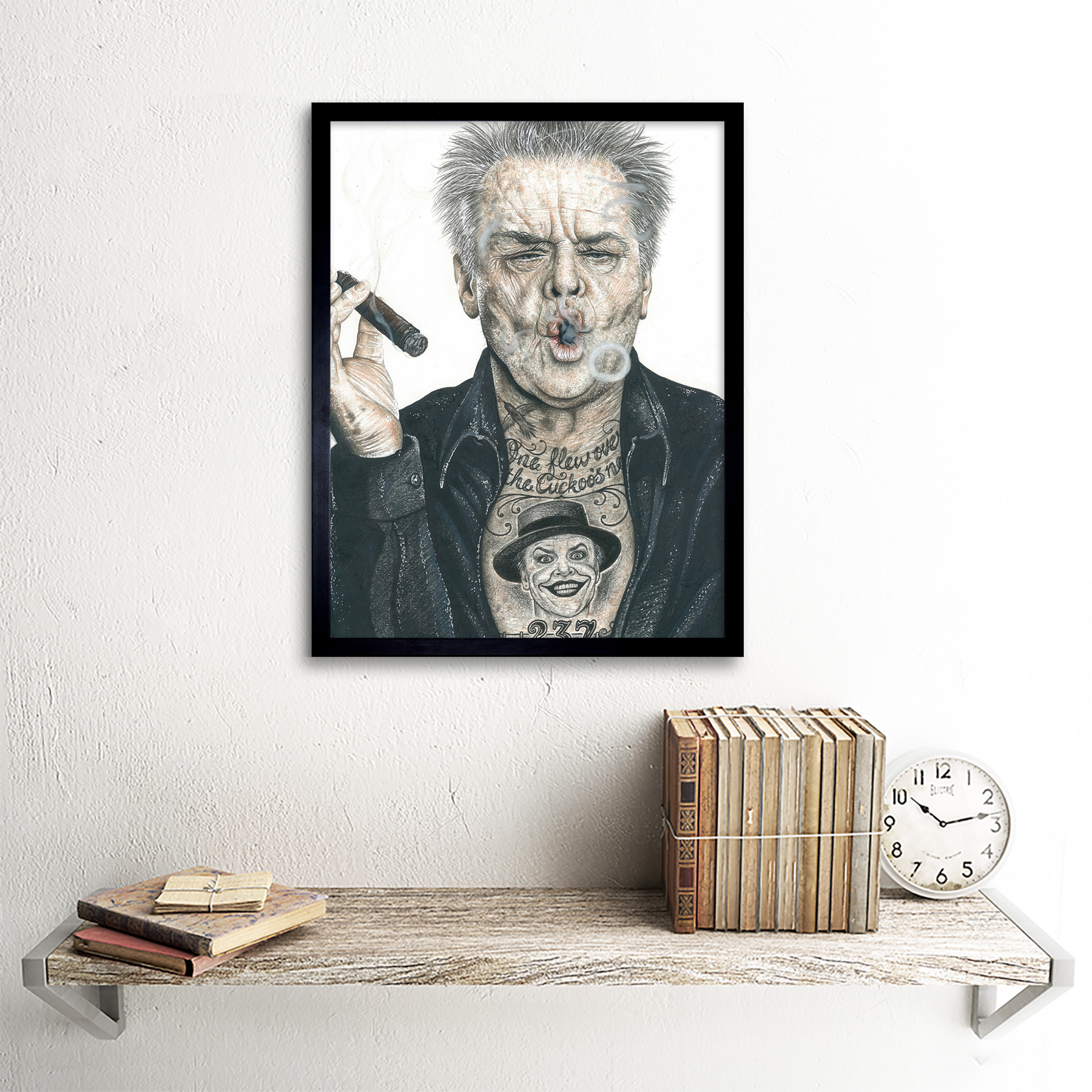 JACK NICHOLSON TATTOO Inked Ikons Wayne Maguire Wall Art Print Framed