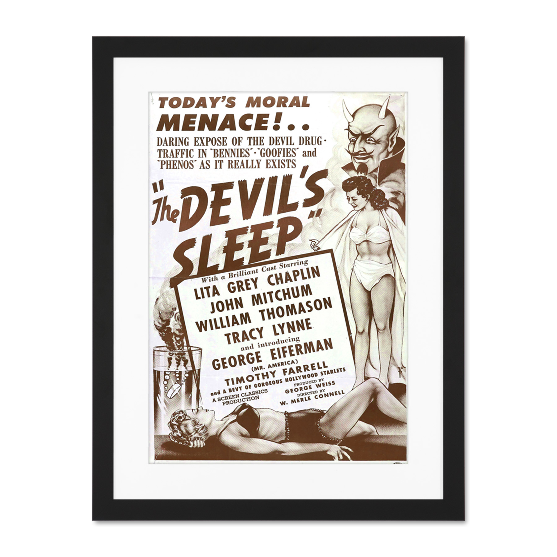 The Devils Sleep Bennies Phenos Drugs 1950'S Framed Wall Art Print 18X24 In - Picture 2 of 17