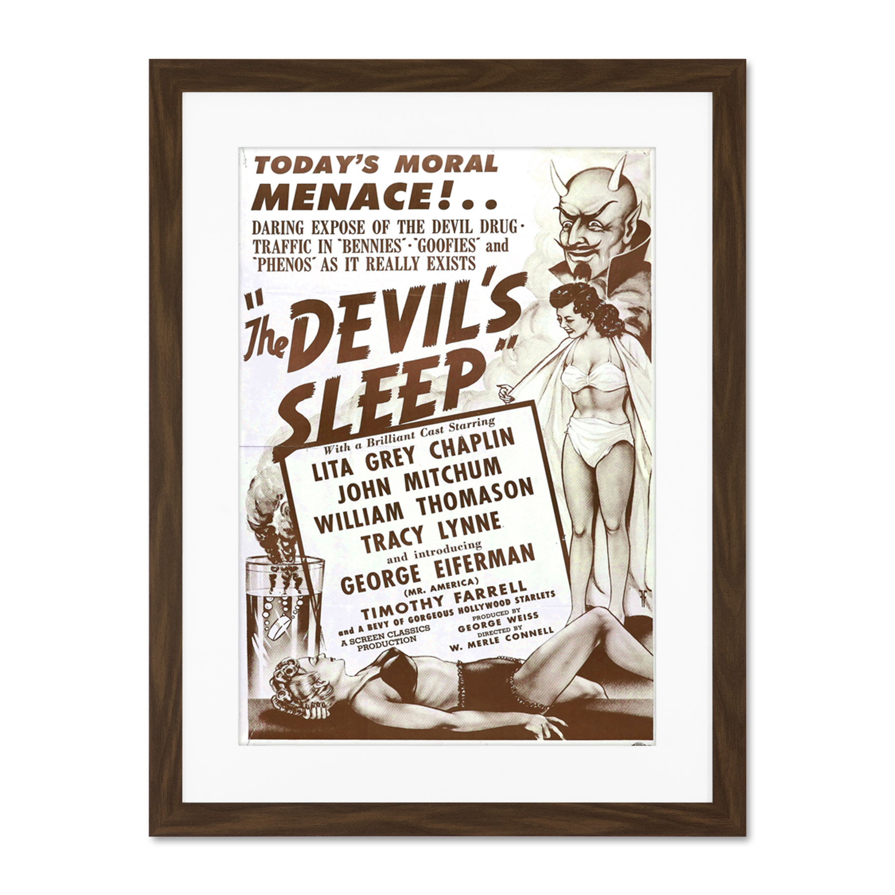 The Devils Sleep Bennies Phenos Drugs 1950'S Framed Wall Art Print 18X24 In - Picture 6 of 17