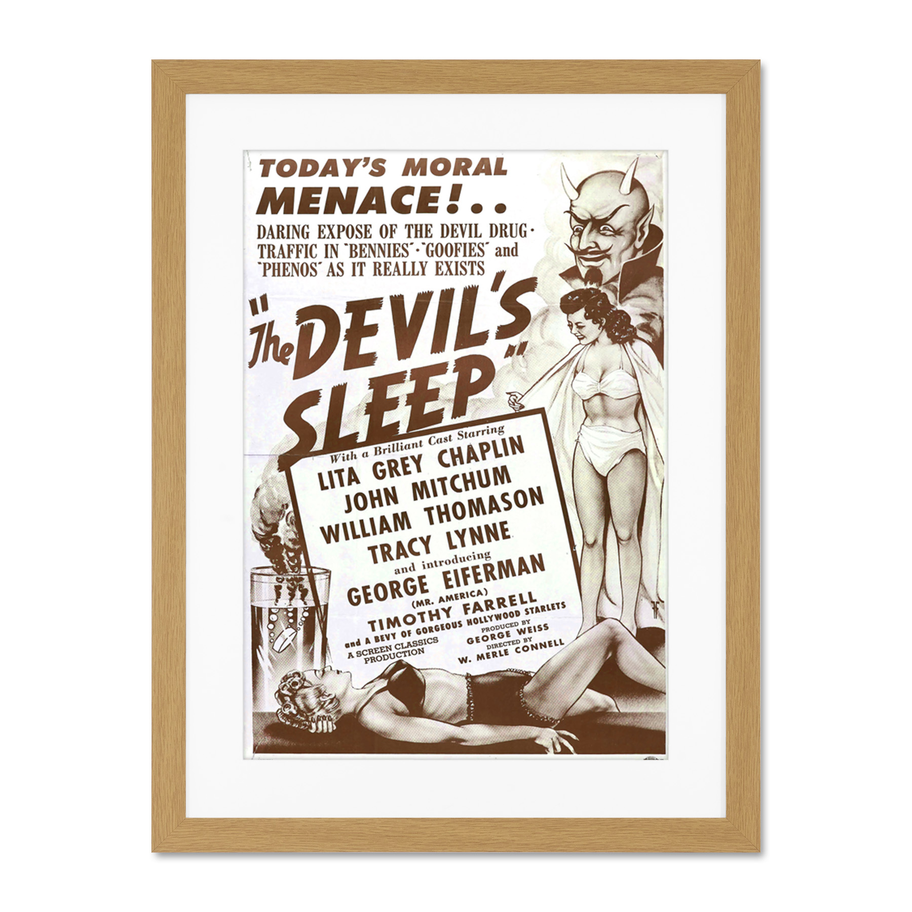 The Devils Sleep Bennies Phenos Drugs 1950'S Framed Wall Art Print 18X24 In - Picture 10 of 17