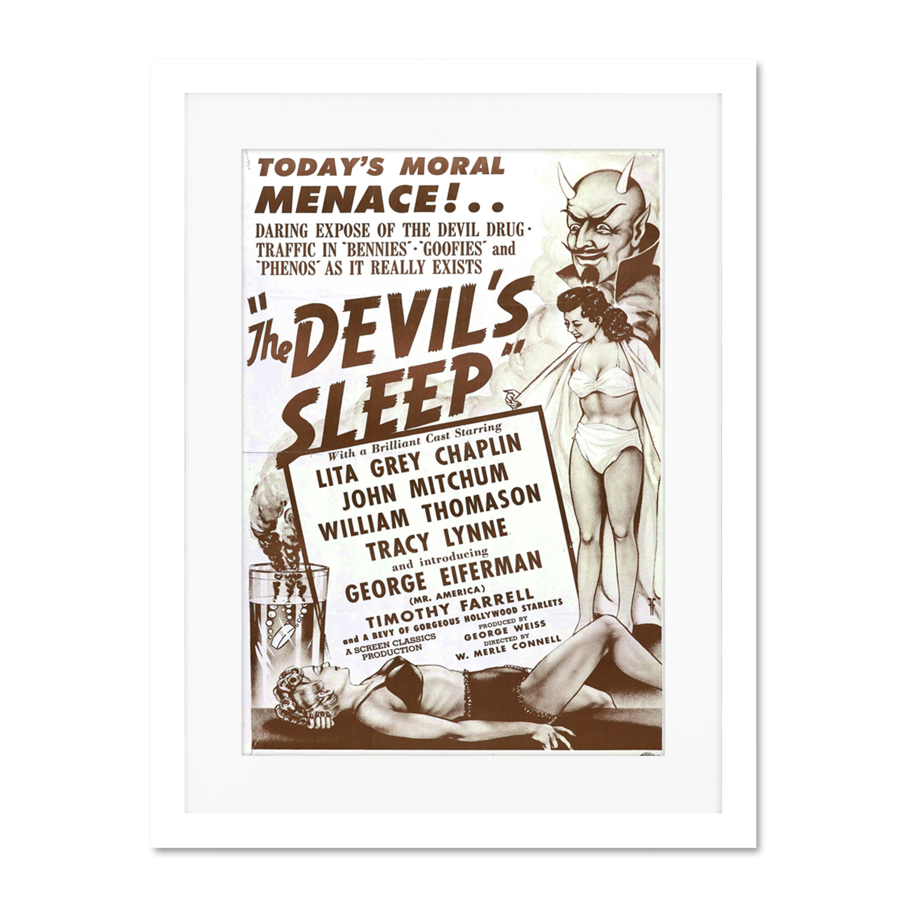 The Devils Sleep Bennies Phenos Drugs 1950'S Framed Wall Art Print 18X24 In - Picture 14 of 17
