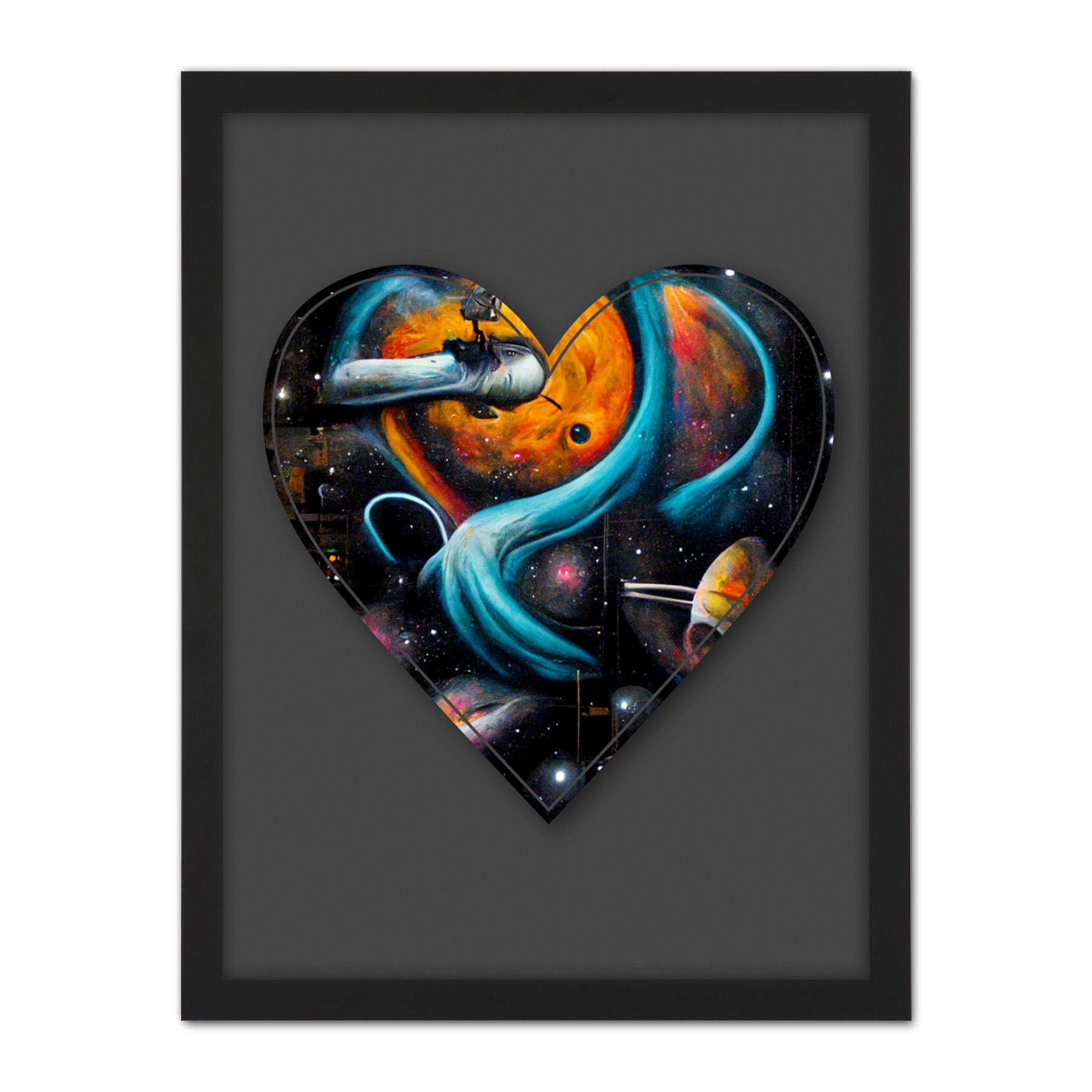 Symbol Heart Love Space Trippy Cosmos Graffiti Initial Framed Art Print 18X24 In - Bild 2 von 25