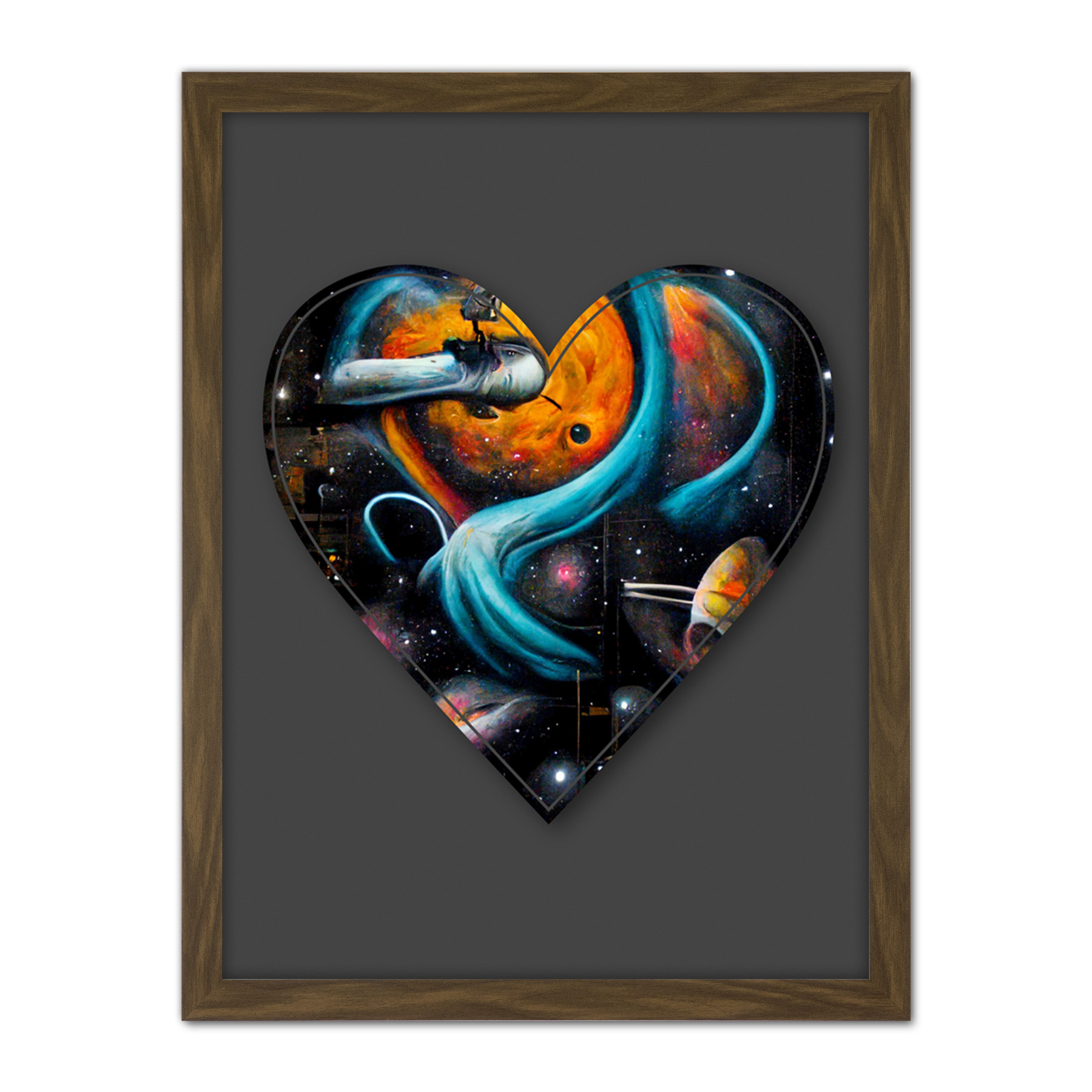 Symbol Heart Love Space Trippy Cosmos Graffiti Initial Framed Art Print 18X24 In - Bild 8 von 25