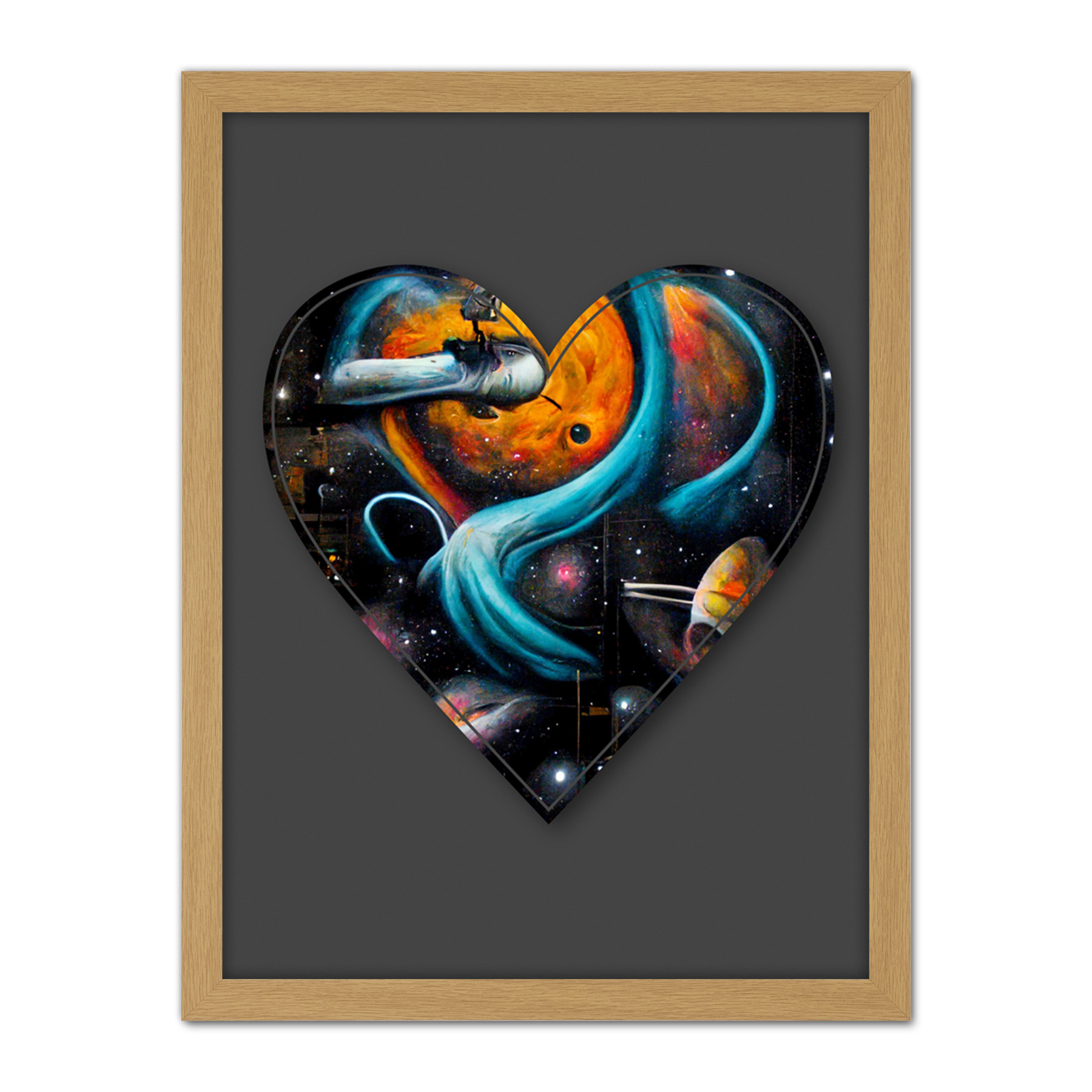 Symbol Heart Love Space Trippy Cosmos Graffiti Initial Framed Art Print 18X24 In - Bild 14 von 25