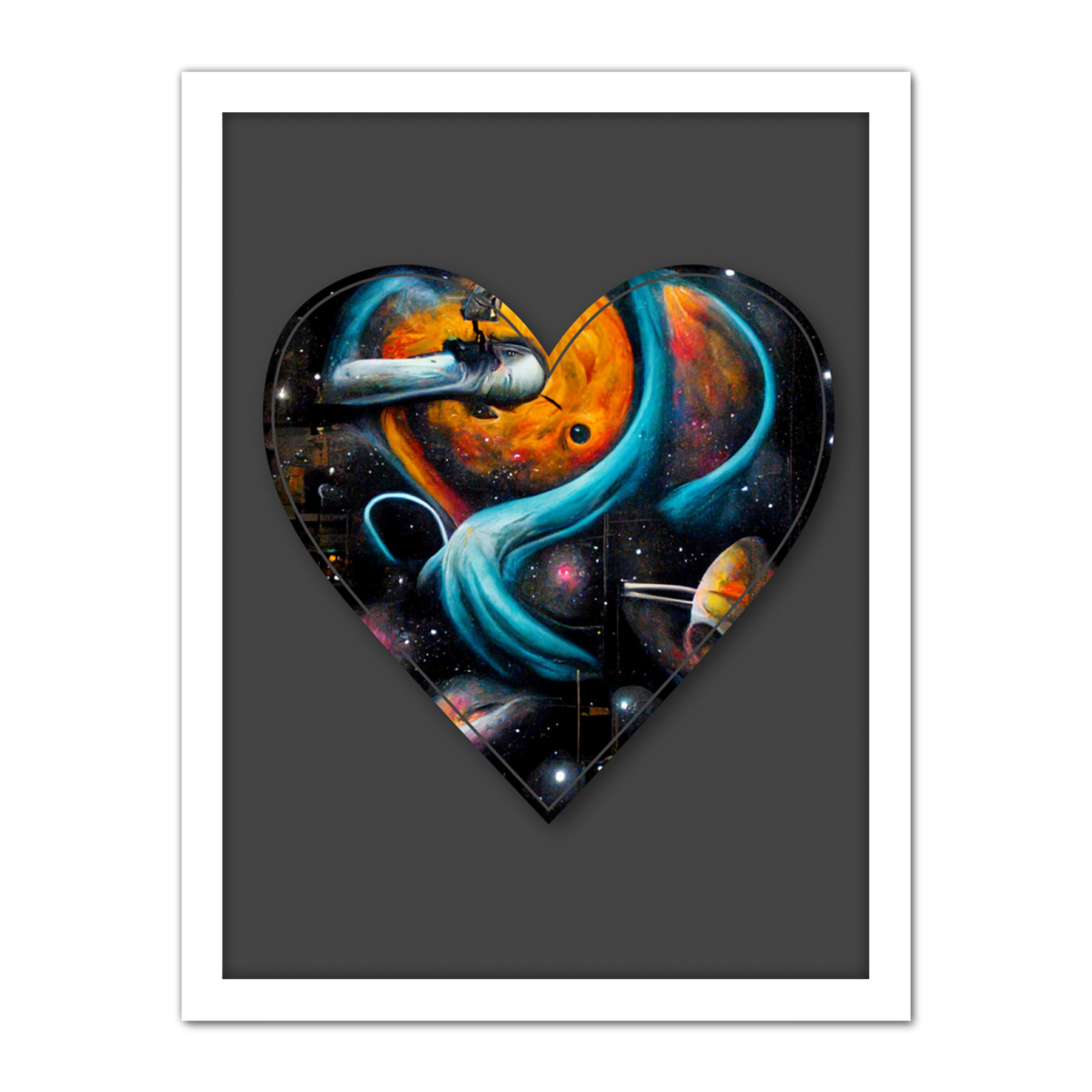 Symbol Heart Love Space Trippy Cosmos Graffiti Initial Framed Art Print 18X24 In - Bild 20 von 25