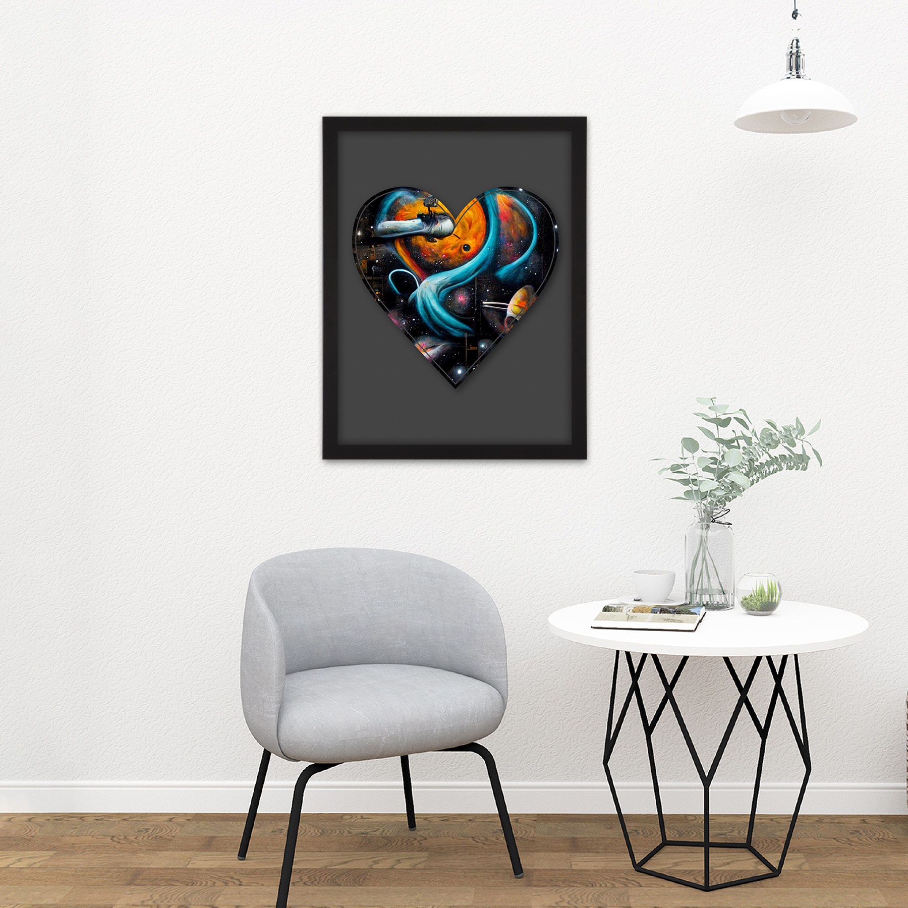 Symbol Heart Love Space Trippy Cosmos Graffiti Initial Framed Art Print 18X24 In - Bild 3 von 25