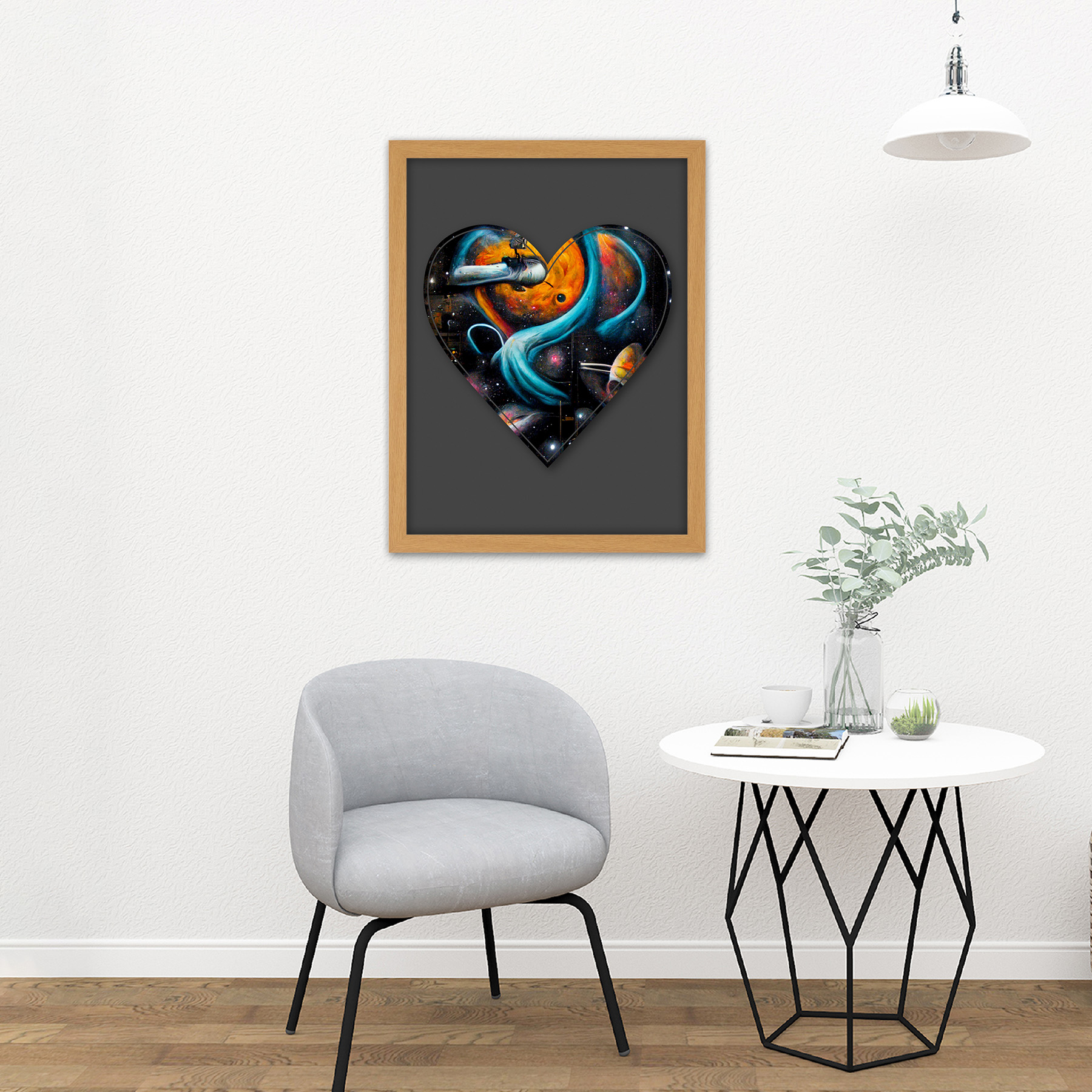 Symbol Heart Love Space Trippy Cosmos Graffiti Initial Framed Art Print 18X24 In - Bild 15 von 25